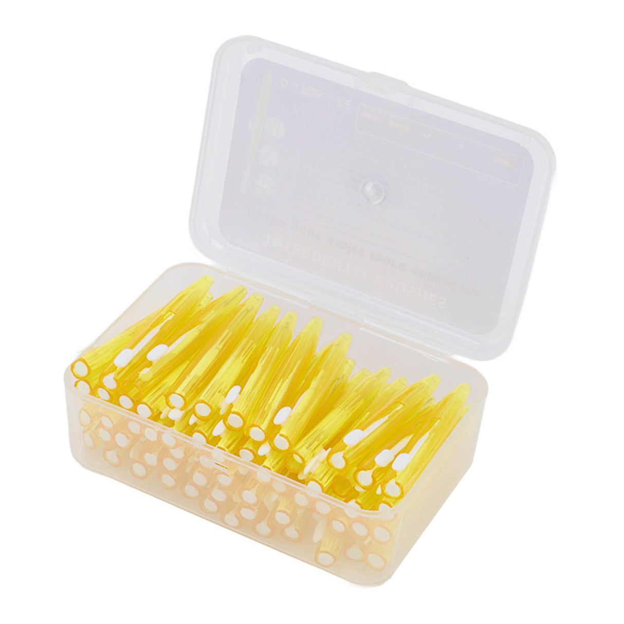 60Pcs Interdental Brush Practical Slim Braces Cleaner with PP Handle for Adults Children Orthodontic Care Yellow