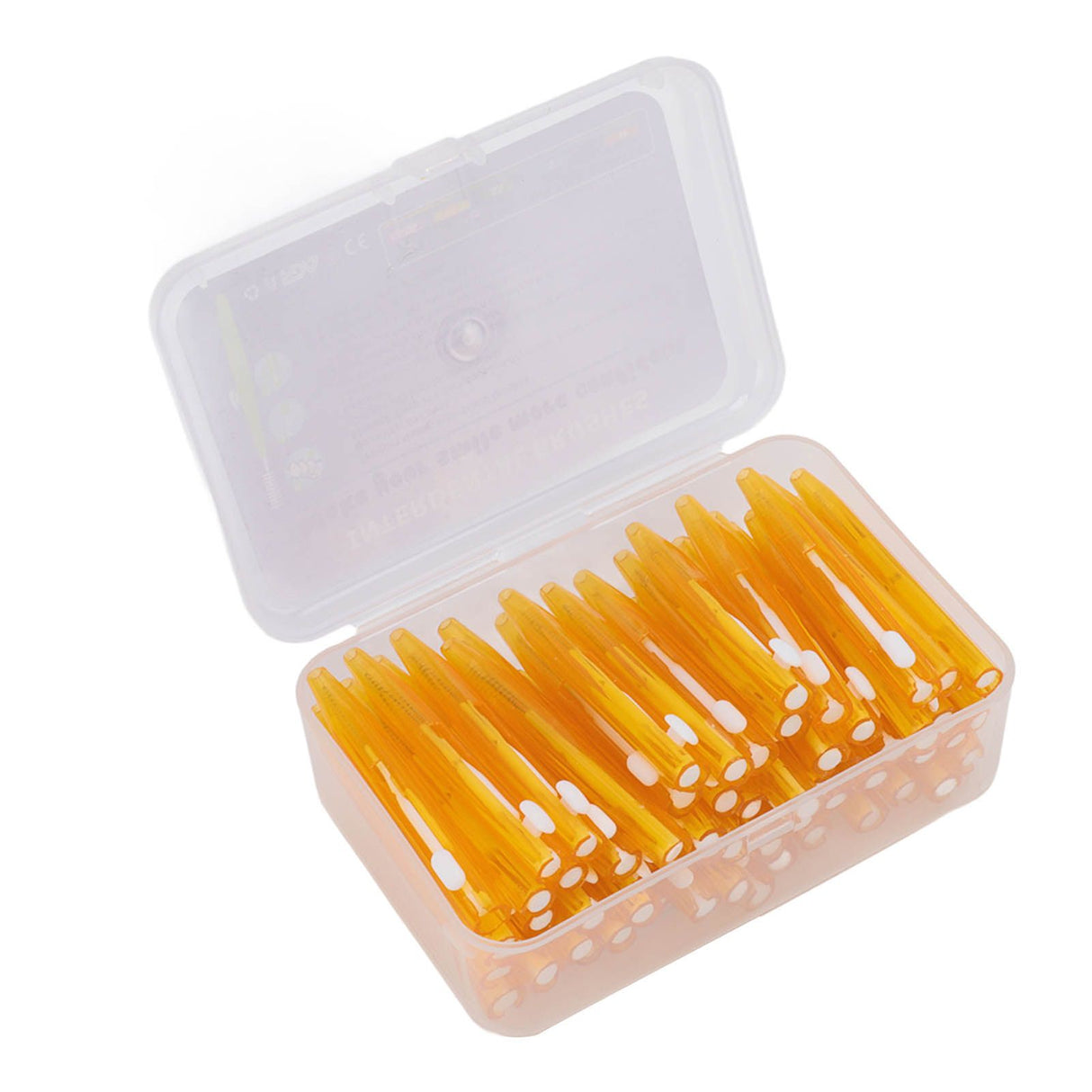 60Pcs Interdental Brush Practical Slim Braces Cleaner with PP Handle for Adults Children Orthodontic Care Orange