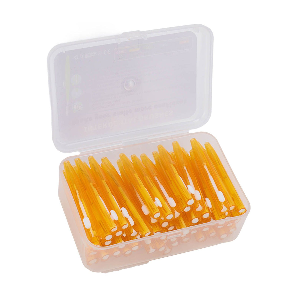 60Pcs Interdental Brush Practical Slim Braces Cleaner with PP Handle for Adults Children Orthodontic Care Orange