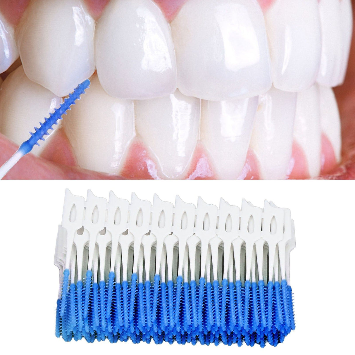 Interdental Brush Disposable Soft Dental Cleaning Floss Toothpicks for Oral Care Adults Children 160pcs Blue