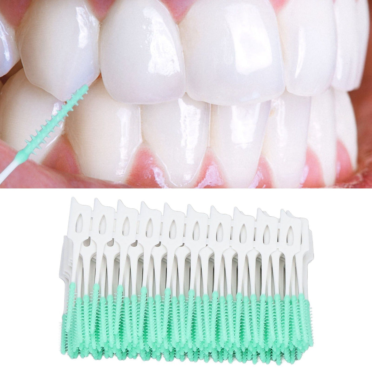 Interdental Brush Disposable Soft Dental Cleaning Floss Toothpicks for Oral Care Adults Children 160pcs Green