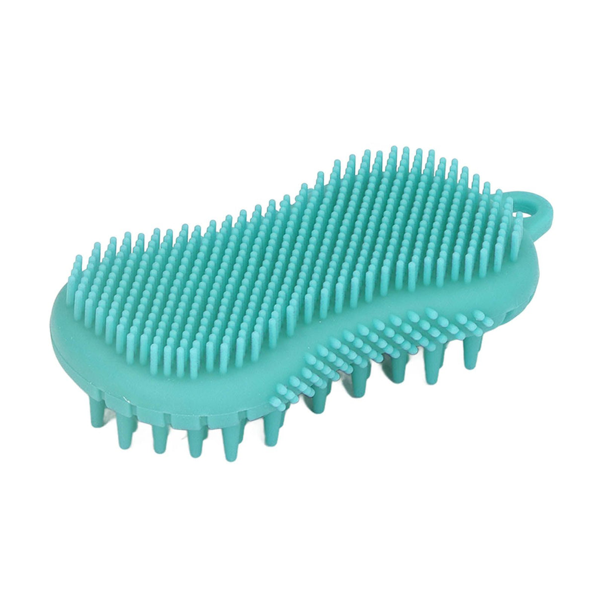 Silicone Body Scrubber Dual Side Ergonomic Handle Safe Silicone Body Massage Silicone Body Brush for Body Hair Green