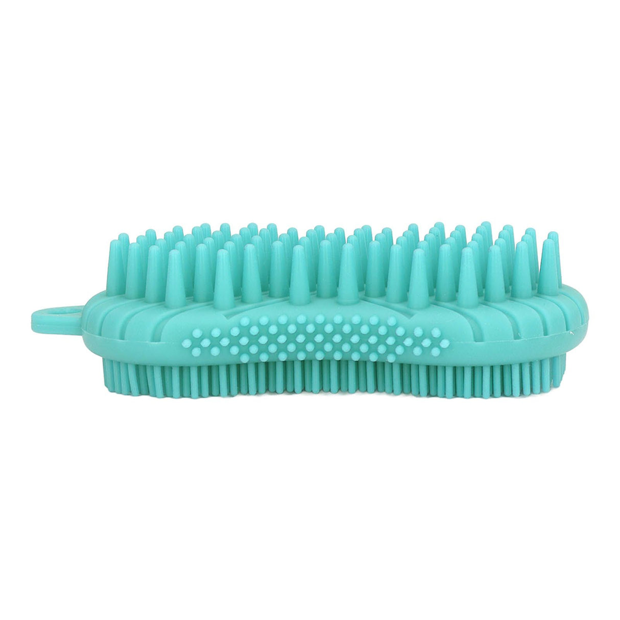 Silicone Body Scrubber Dual Side Ergonomic Handle Safe Silicone Body Massage Silicone Body Brush for Body Hair Green