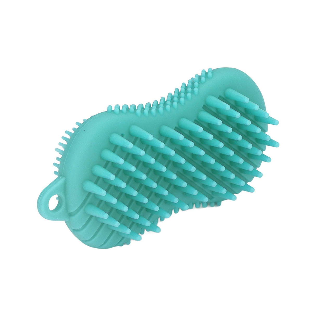 Silicone Body Scrubber Dual Side Ergonomic Handle Safe Silicone Body Massage Silicone Body Brush for Body Hair Green