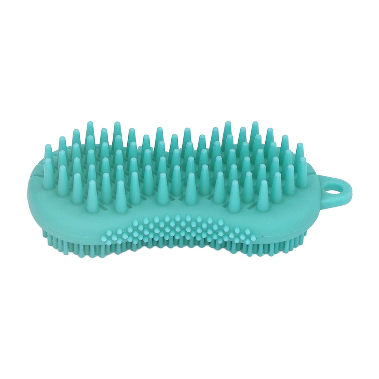 Silicone Body Scrubber Dual Side Ergonomic Handle Safe Silicone Body Massage Silicone Body Brush for Body Hair Green