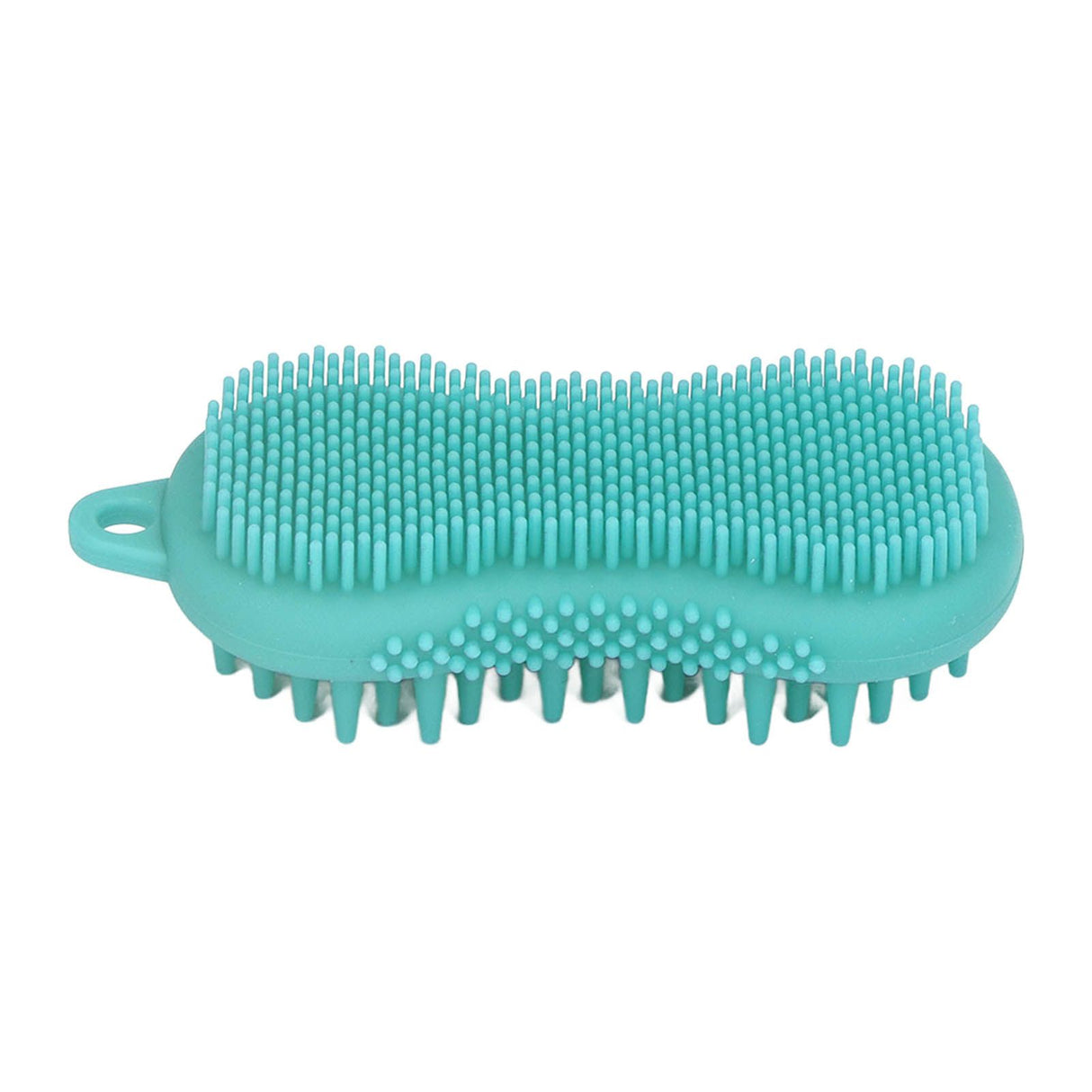 Silicone Body Scrubber Dual Side Ergonomic Handle Safe Silicone Body Massage Silicone Body Brush for Body Hair Green