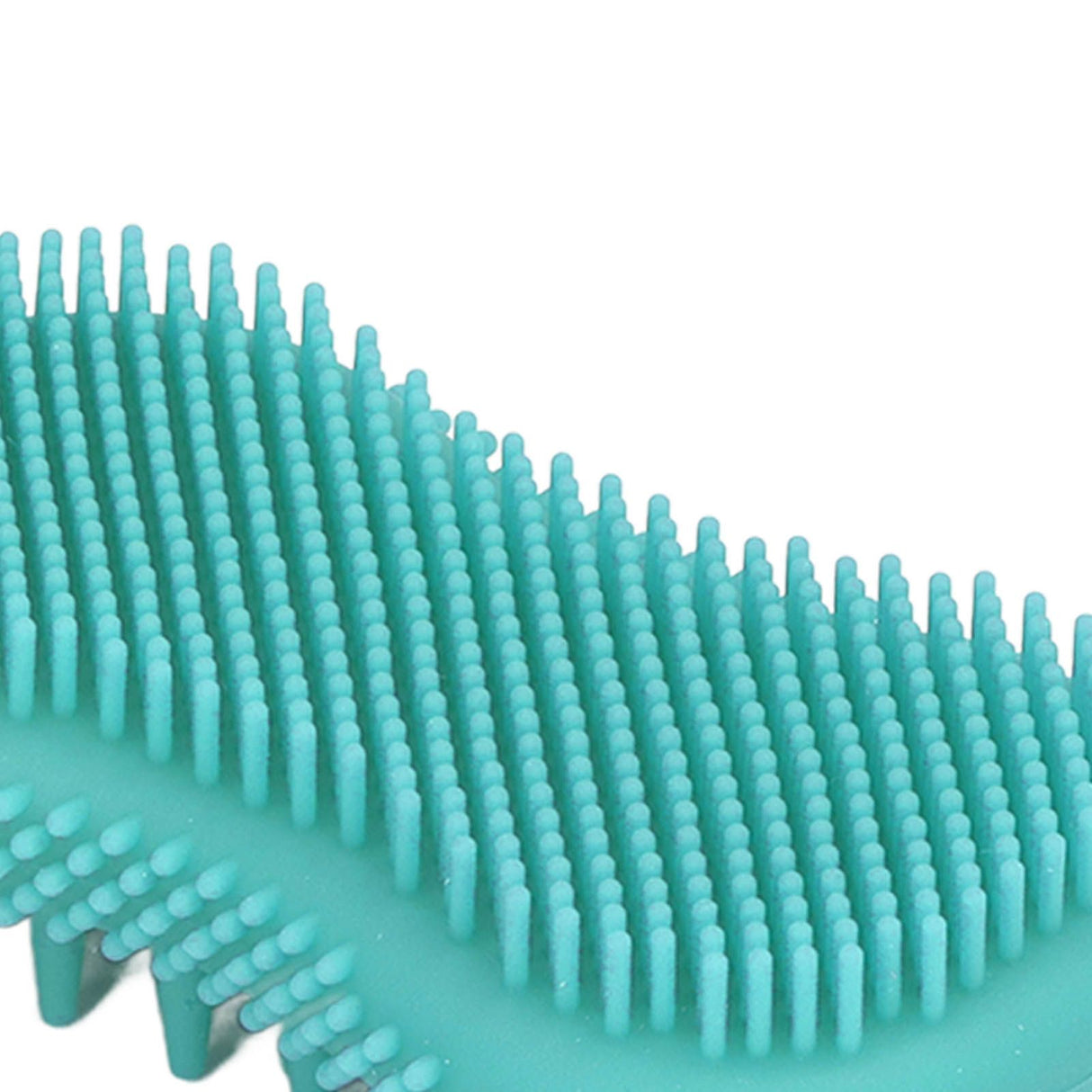 Silicone Body Scrubber Dual Side Ergonomic Handle Safe Silicone Body Massage Silicone Body Brush for Body Hair Green