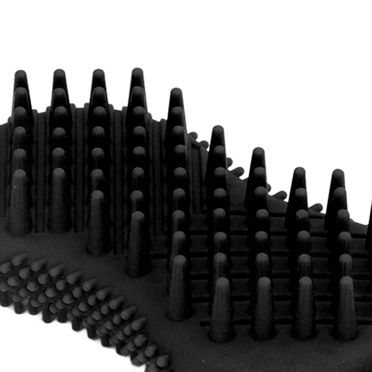 Silicone Body Scrubber Dual Side Ergonomic Handle Safe Silicone Body Massage Silicone Body Brush for Body Hair Black