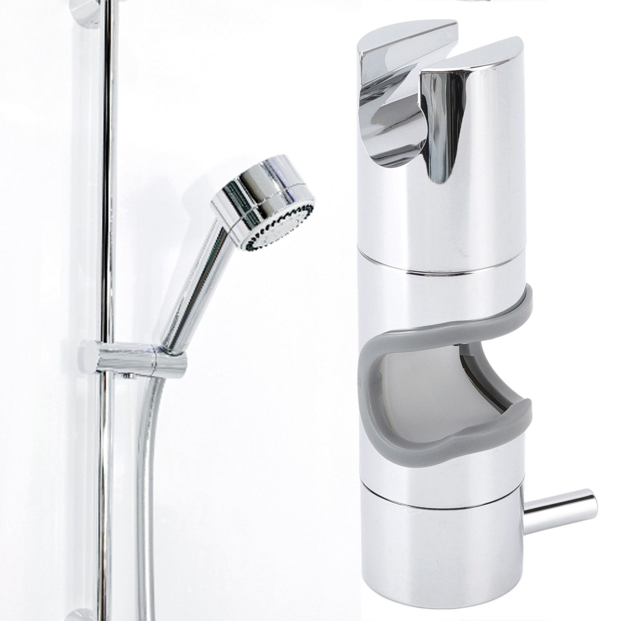 Shower Head Holder ABS Chromeplate Adjustable Anti Slip Shower Slide Rail Bar Holder for Bathroom