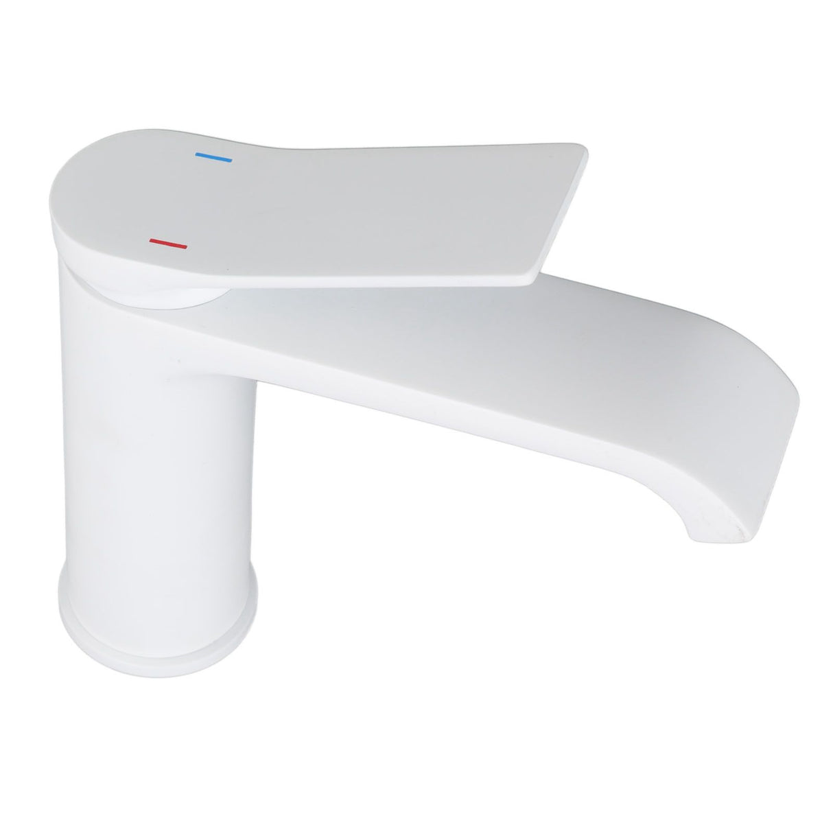 Sink Faucet G1/2 Thread Hot Cold Water Tap White Leaking Resistant Corrosion Proof Bathroom Sink Faucet for Home Use Short Style
