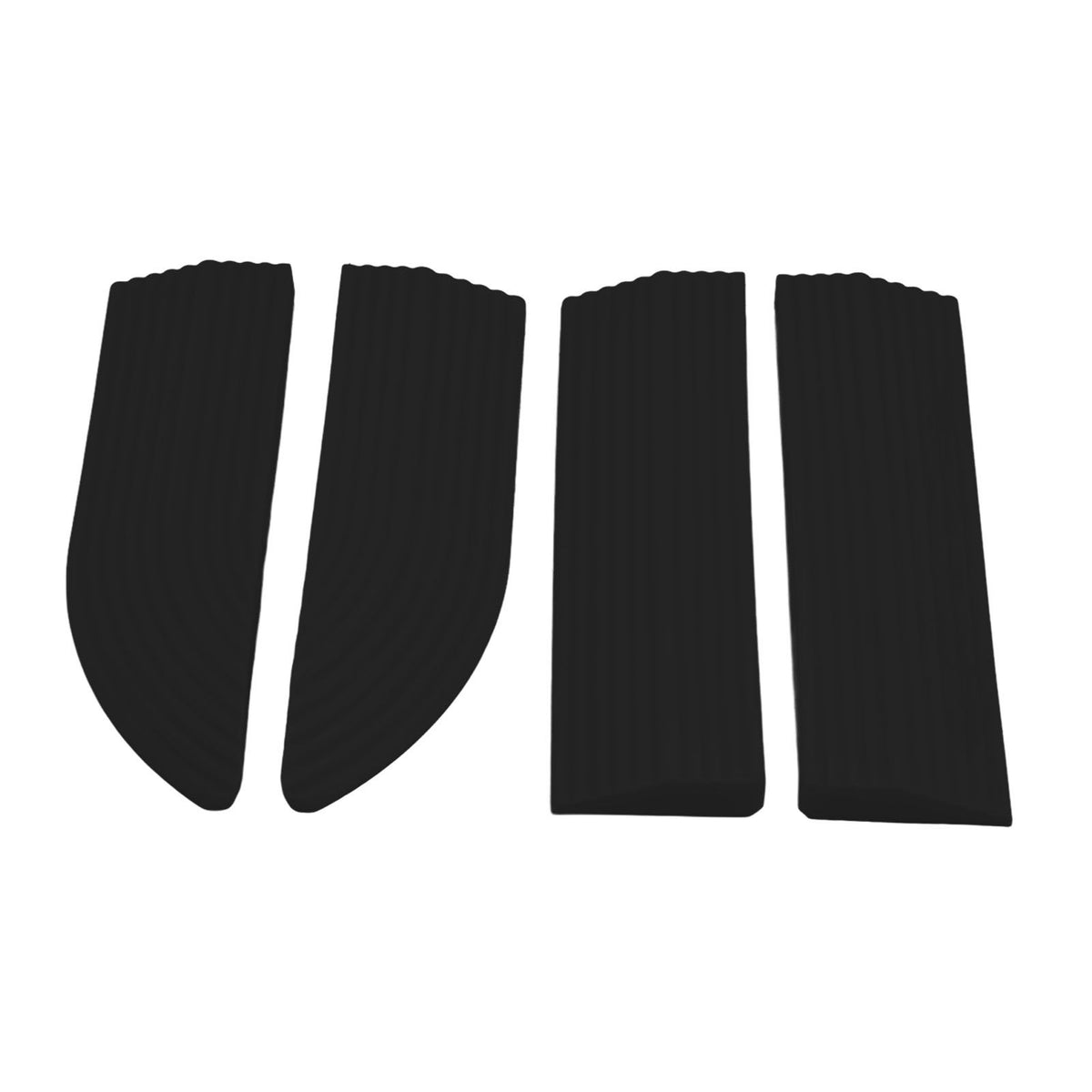 4PCS Universal Sweeper Door Sill Stair Wheelchair Door Sill Free Assembly Rubber Door Threshold ProtectBlack