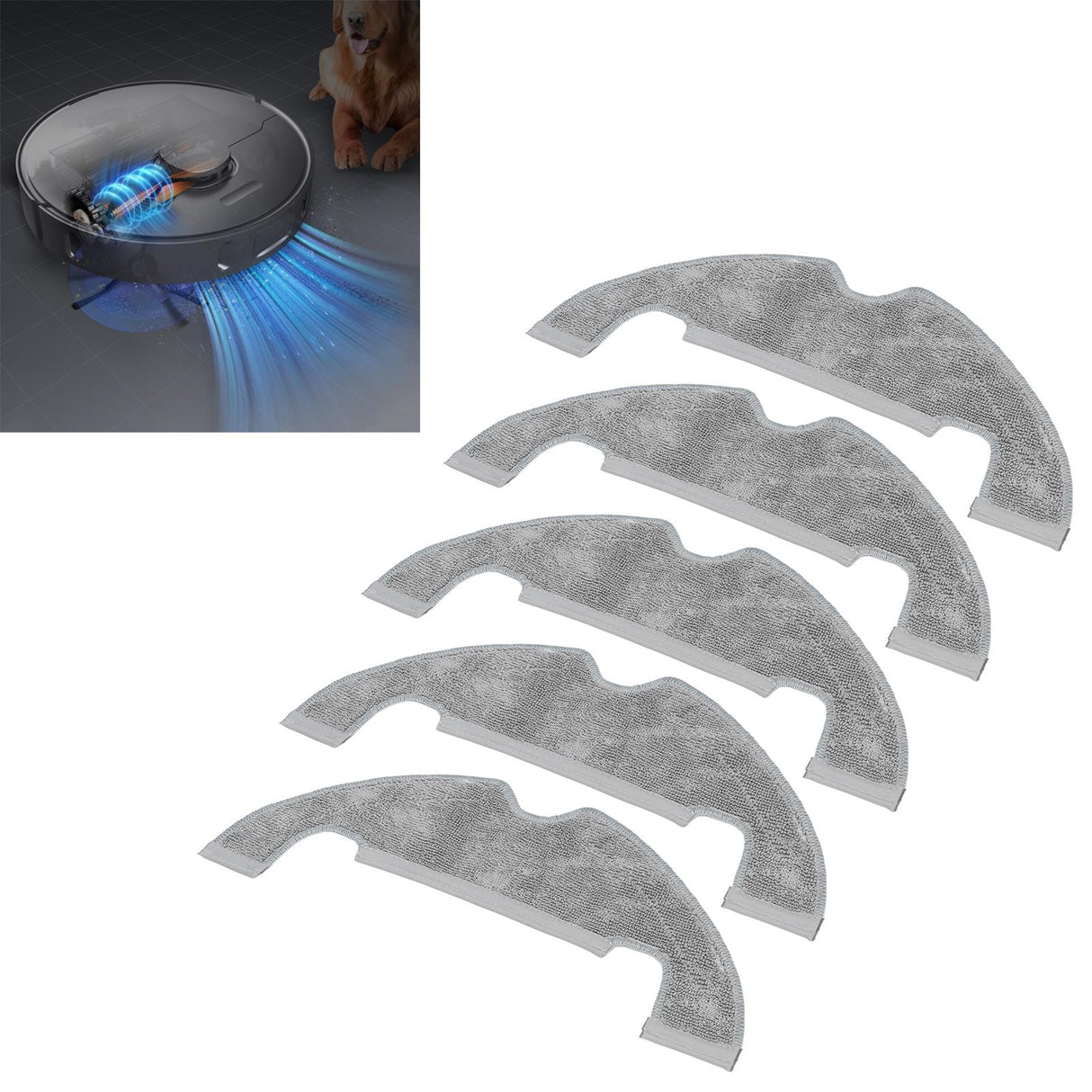 5PCS Mops Cloth for Xiaomi Dreame L10plus Sweeping Robot Vacuum Cleaner Replacement Parts