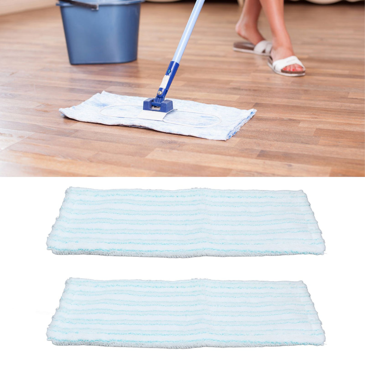 2Pcs Mopping Pad Strong Water Absorption Mop Cloth Replacement for LEIFHEIT Tile Stone Floors