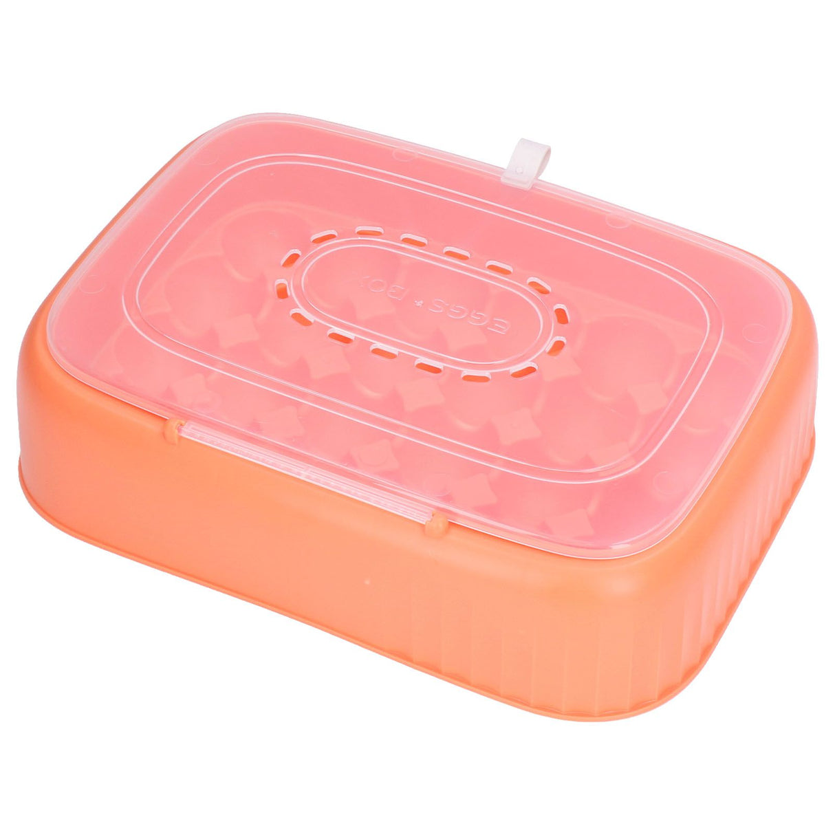 24 Eggs Containers ABS Egg Tray Storage Box Refrigerator Organizer Bins with Breathable VentsOrange