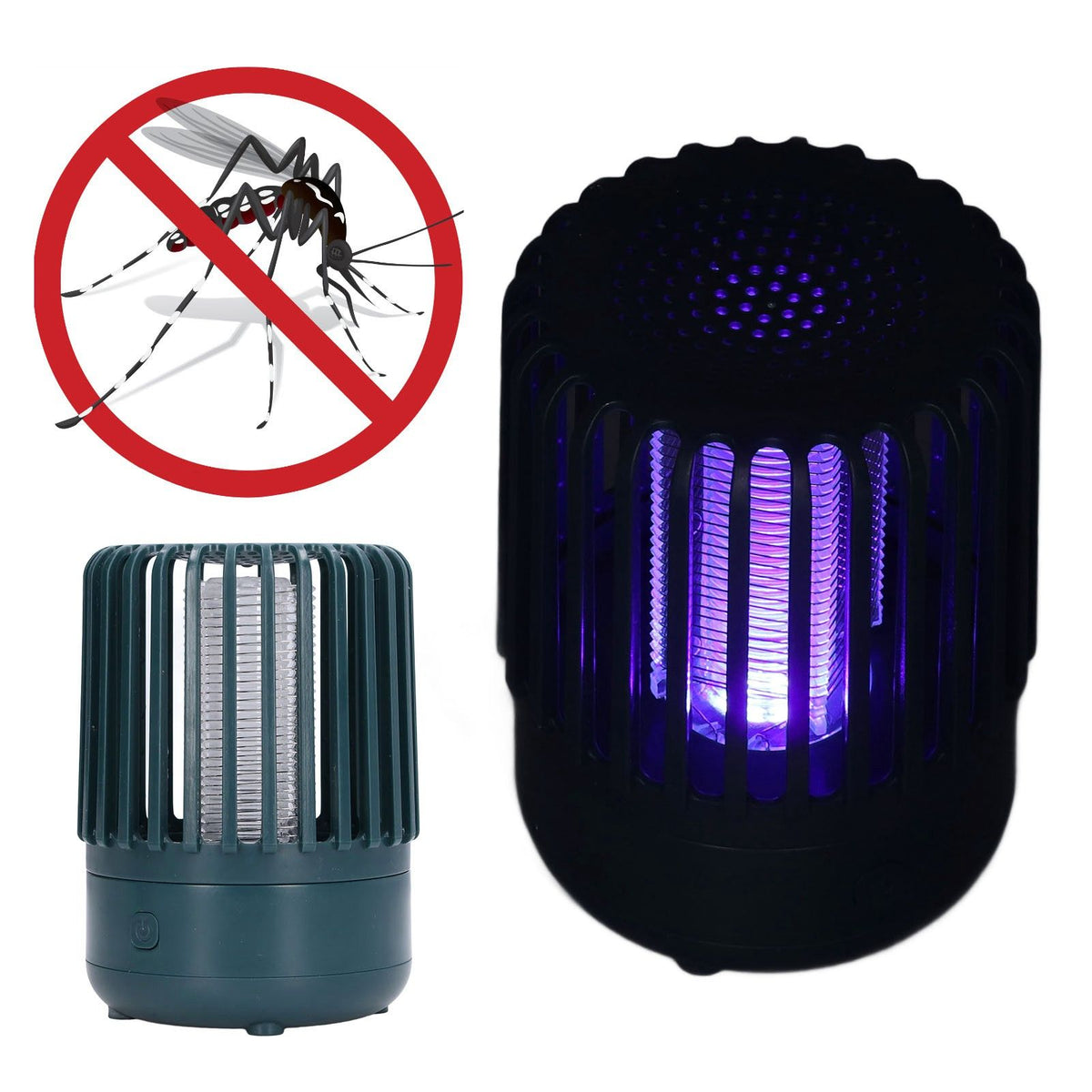 LED Mosquito Trap Lamp USB Rechargeable UV Photocatalyst Electric Insect Repellent LightBlack Green