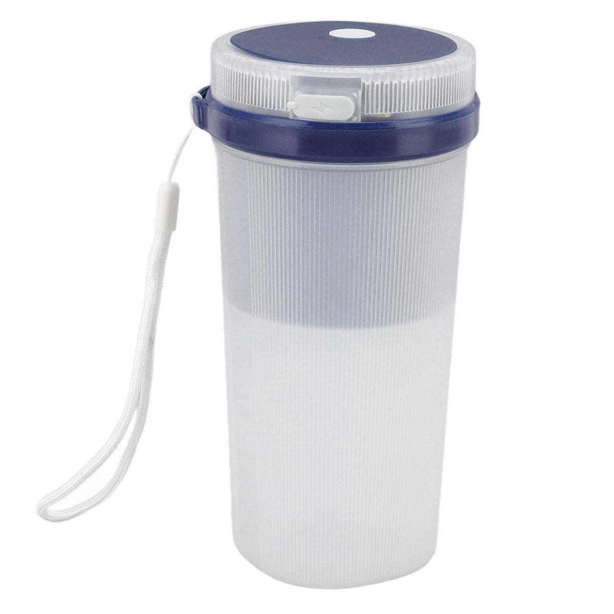 300ml USB Charging Electric Juicer Cup Security Lock Blender with 6 Leaf Knife and Waterproof Blue Light Display for Home Blue