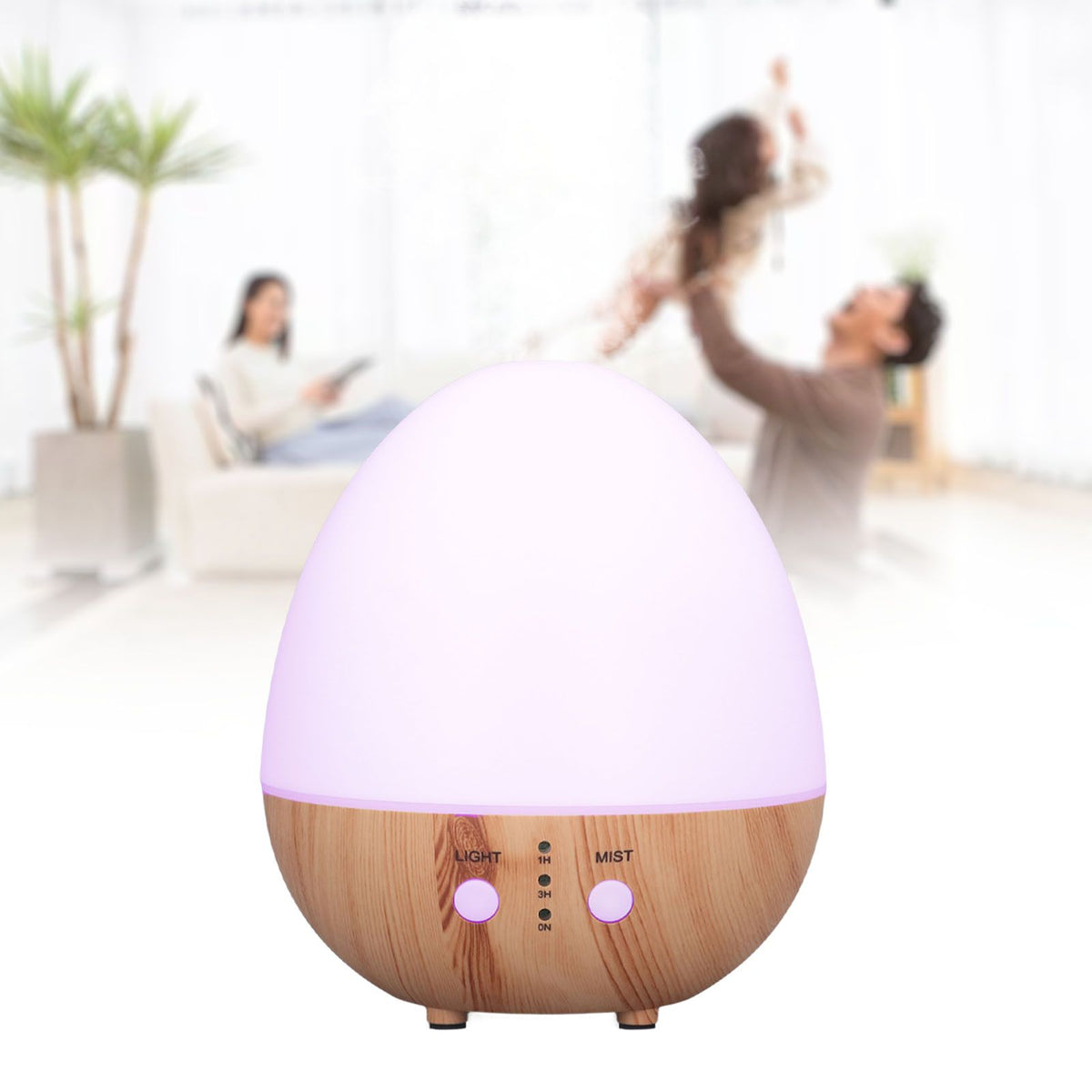250ml Essential Oil Diffuser Automatic Shut Off 35db Low Noise USB Powered Wooden Humidifier with Night Light for Bedroom