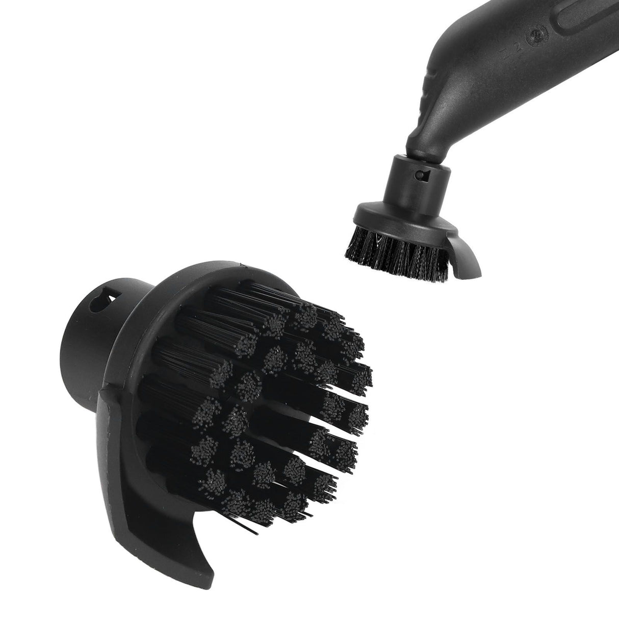 Steam Cleaner Round Brush Black Hard Bristles Cleaning Brush Replacement with Scraper for Karcher SC1 SC2 SC3