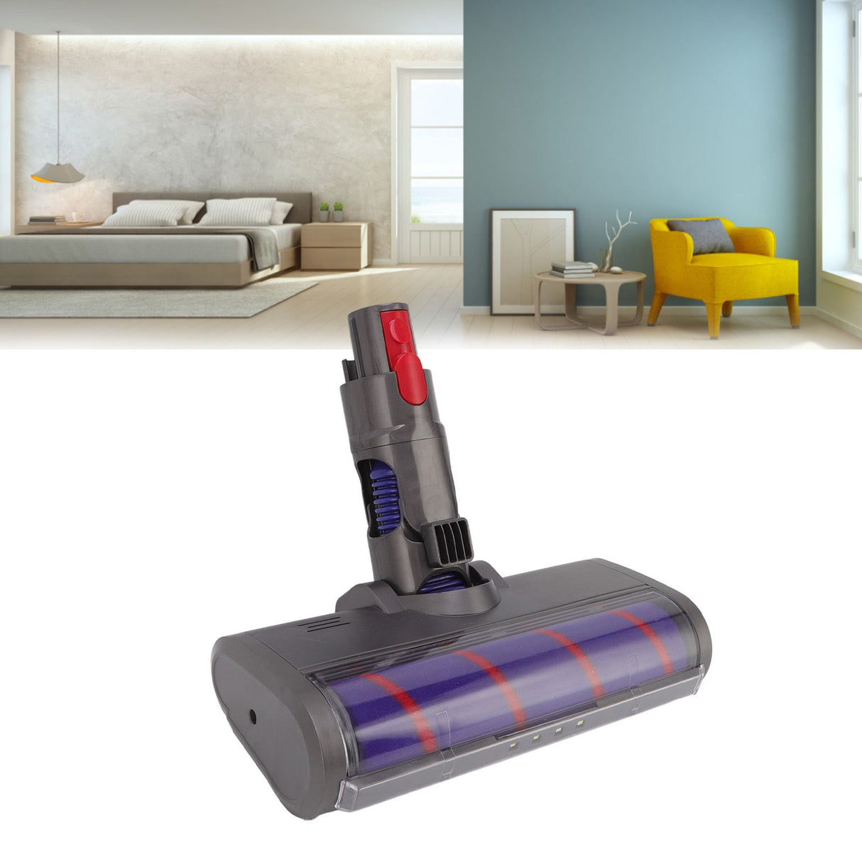 Vacuum Cleaner Soft Cleaner Head Flannelette Roller Cleaner Head Replacement for V7 V8 V10 V11
