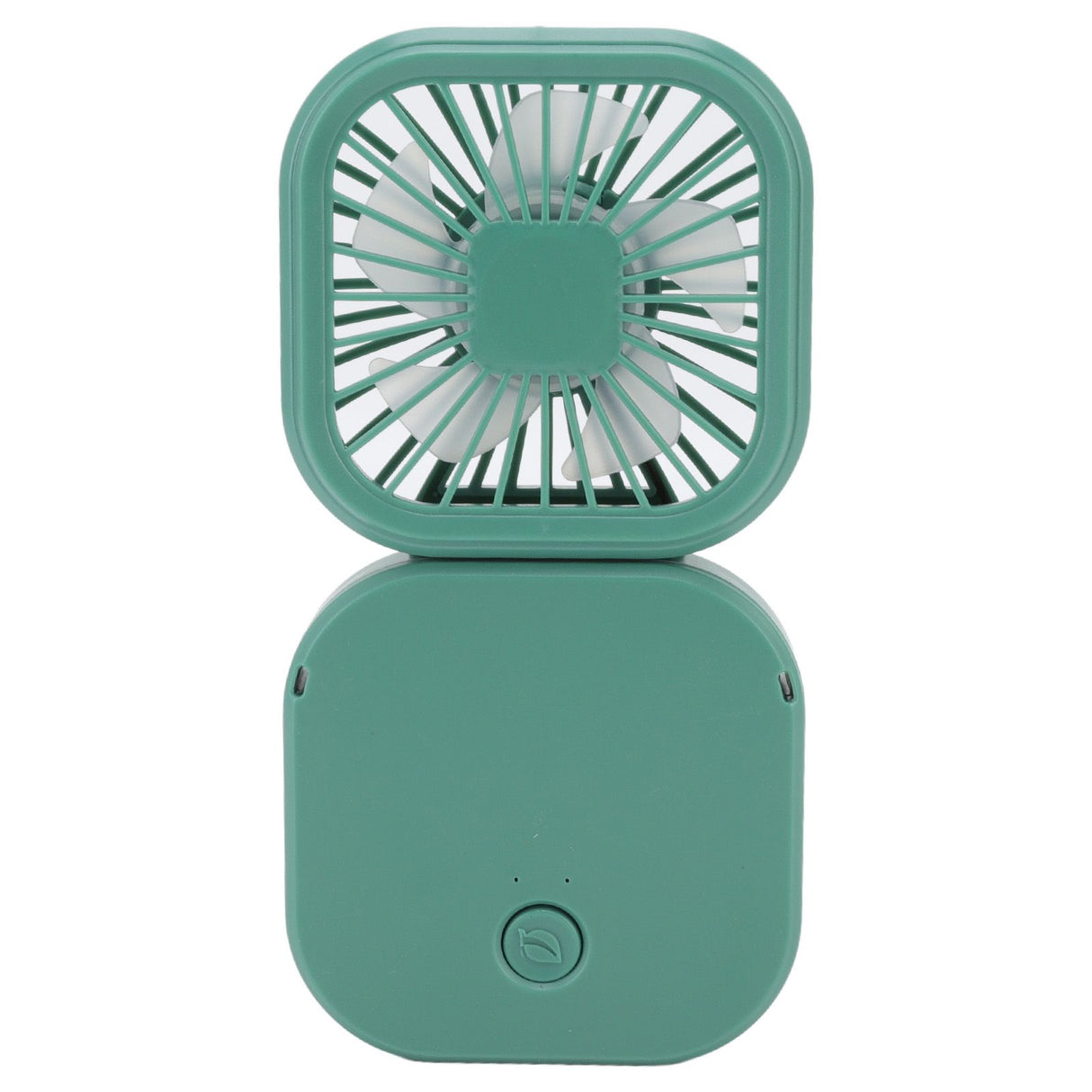 Portable Folding Fan 3 Level Wind Speed USB Powered Rechargeable Rotatable Handheld Desktop Small Fan Green