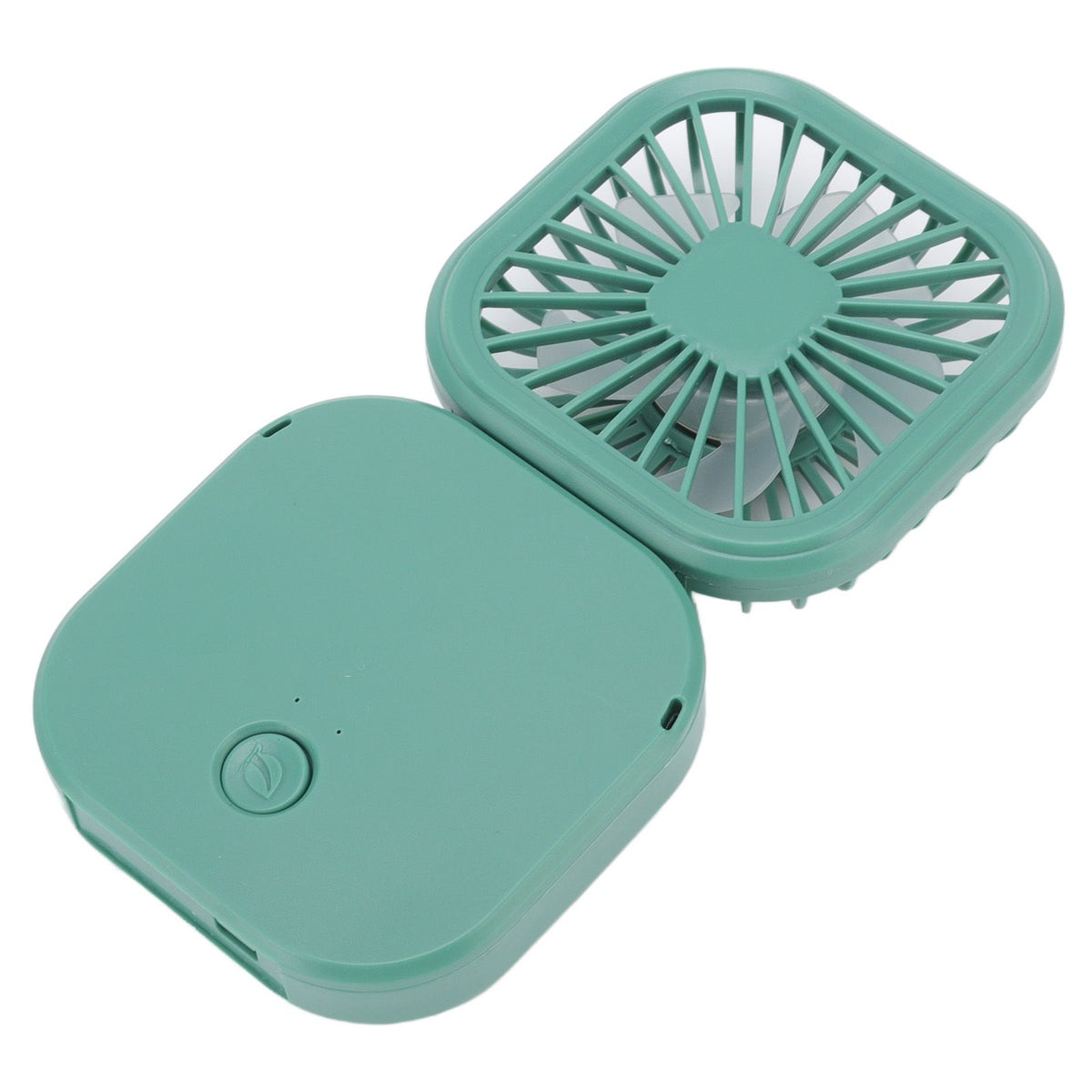 Portable Folding Fan 3 Level Wind Speed USB Powered Rechargeable Rotatable Handheld Desktop Small Fan Green