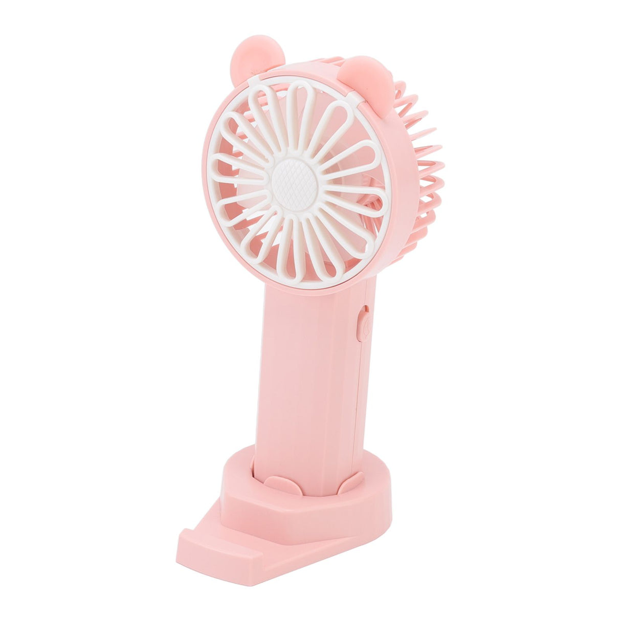 Handheld Fan Strong Natural Wind USB Charging 5 Blades Detachable Base Mini Portable Fan for Home Office Travel Pink