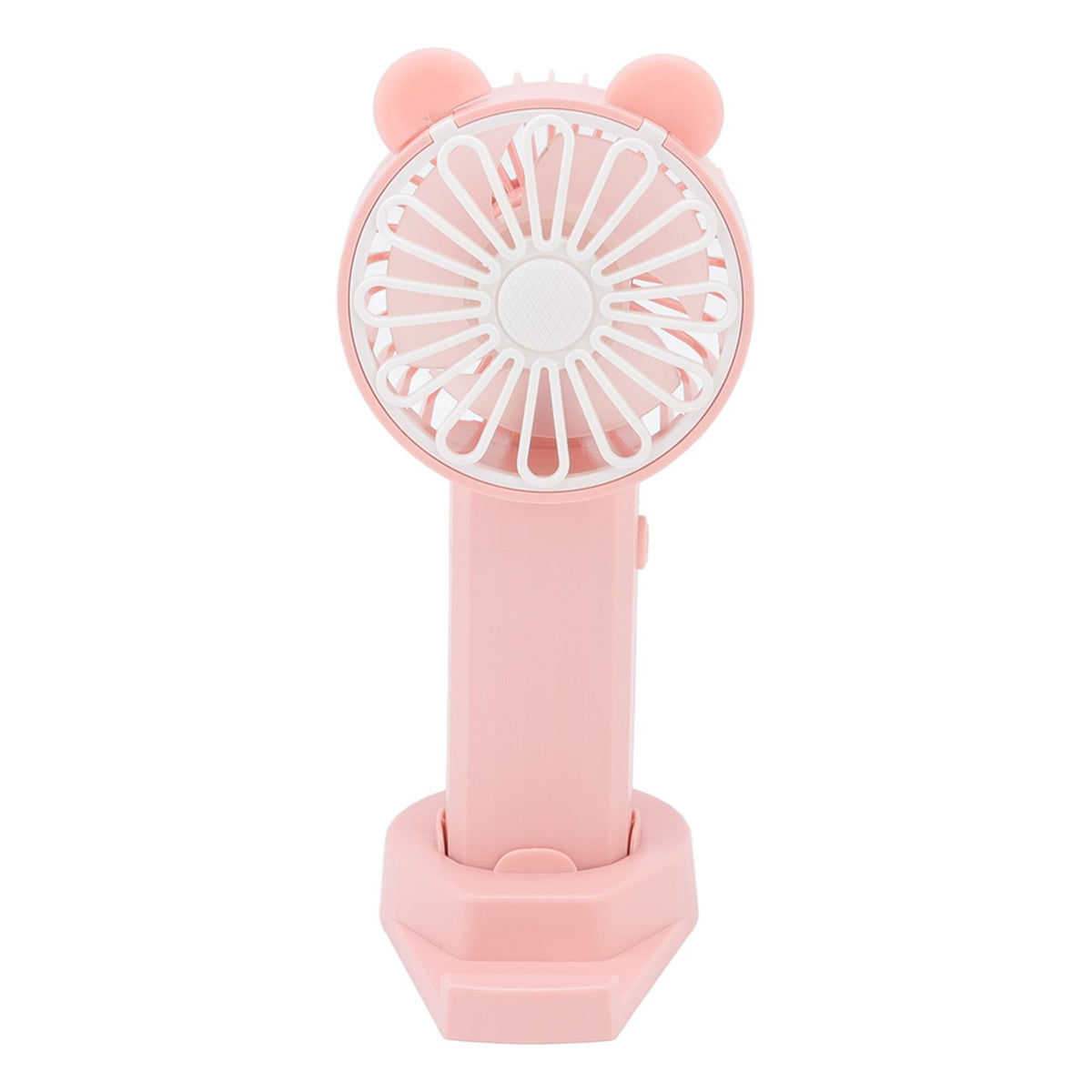 Handheld Fan Strong Natural Wind USB Charging 5 Blades Detachable Base Mini Portable Fan for Home Office Travel Pink