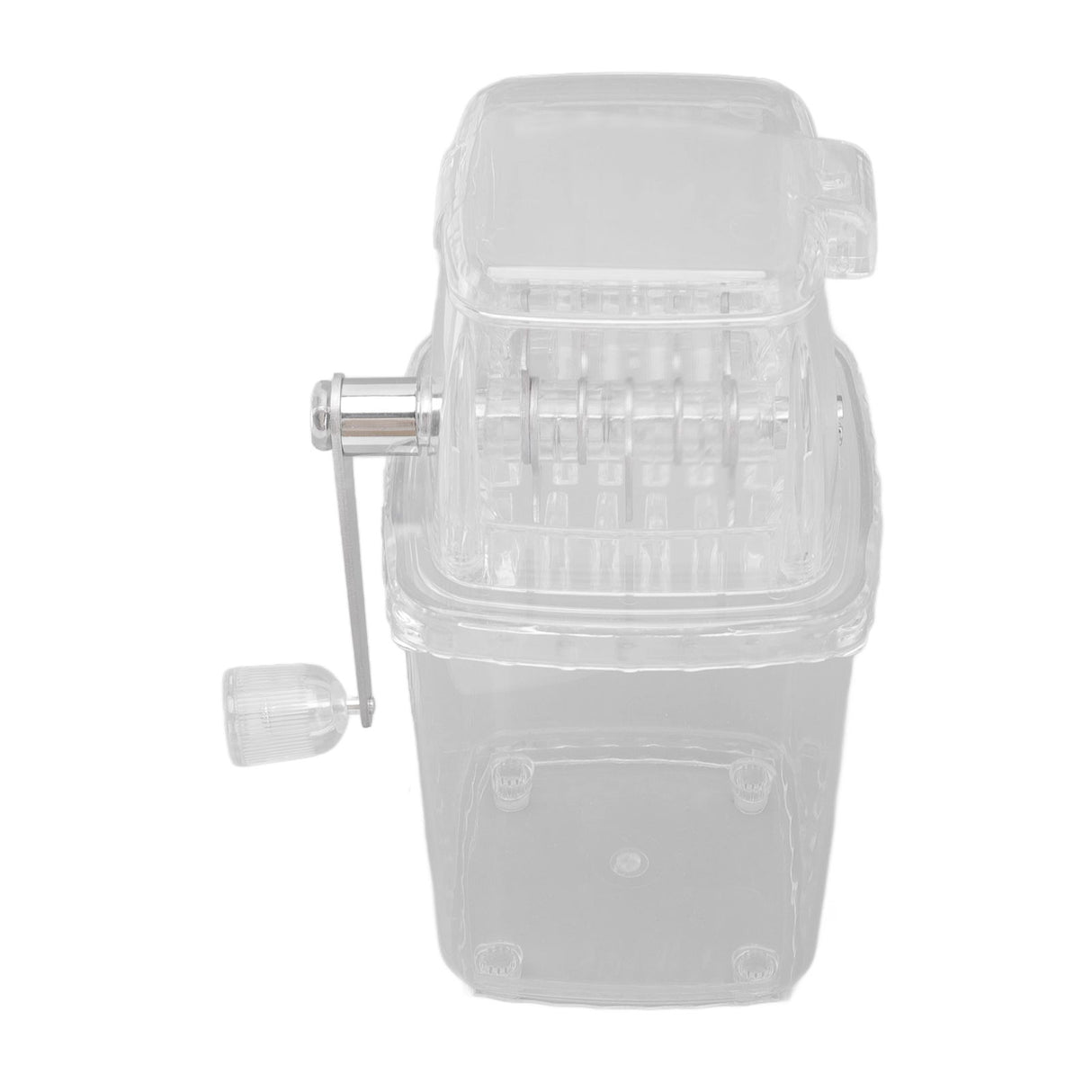 Manual Ice Crusher Small Portable Shaver Hand Operated Snow Cone Machine for Home Transparent