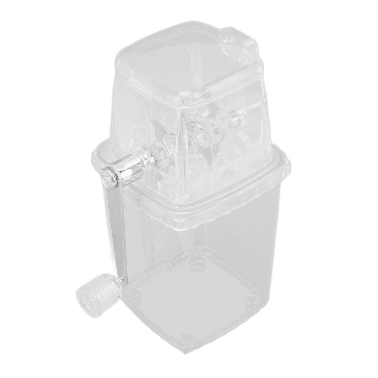 Manual Ice Crusher Small Portable Shaver Hand Operated Snow Cone Machine for Home Transparent