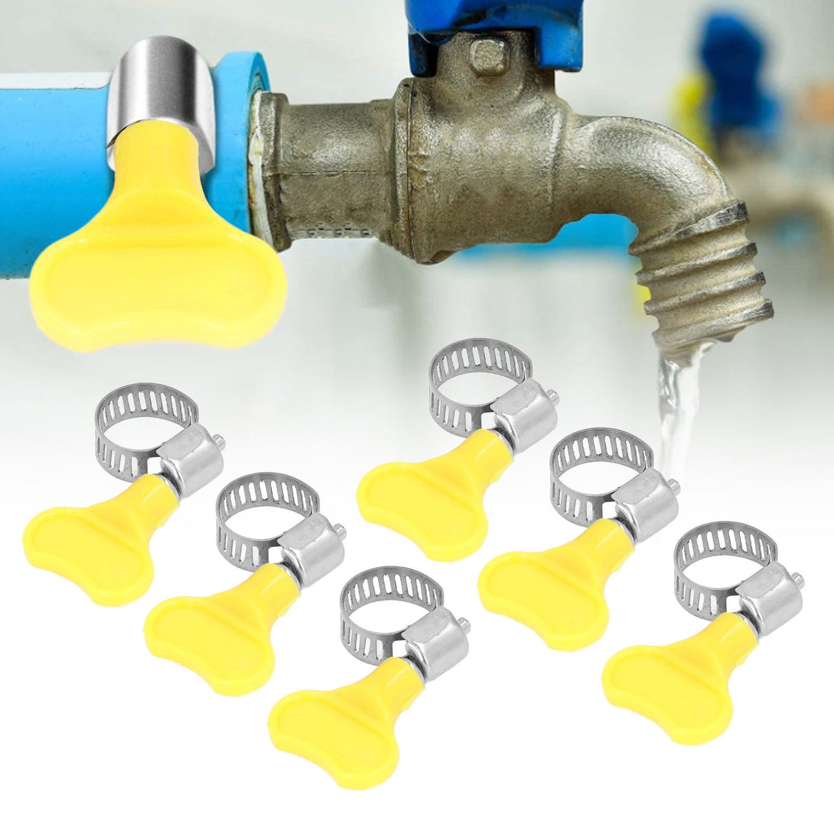 15 Pcs Stainless Steel Hose Clamp Corrosion Resistant Reusable Worm Gear Pipe Clip with Adjustment Handle
