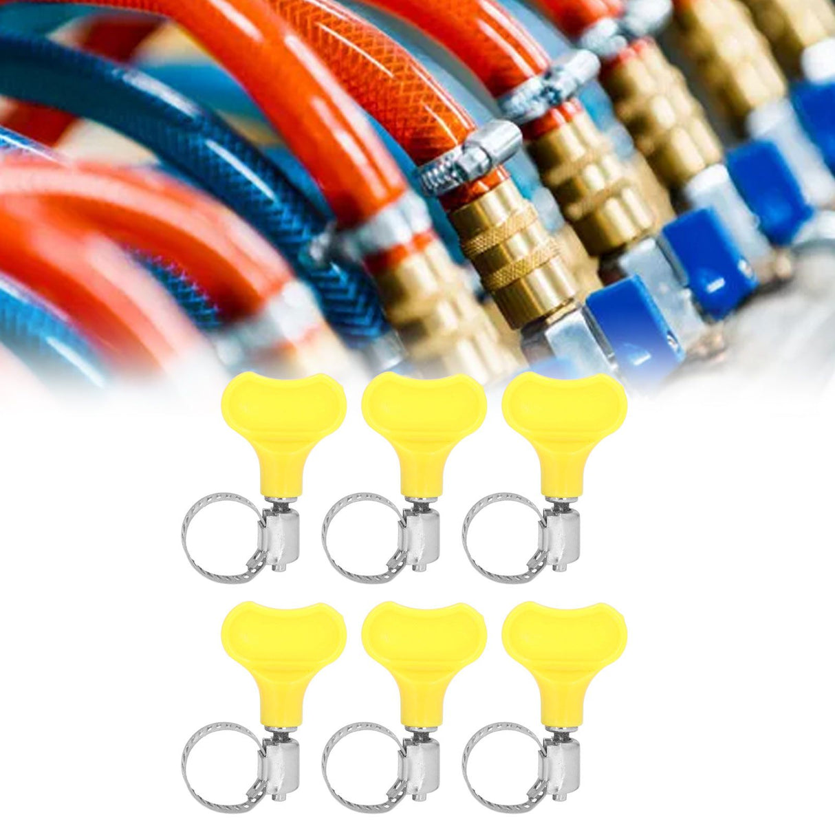 15 Pcs Stainless Steel Hose Clamp Corrosion Resistant Reusable Worm Gear Pipe Clip with Adjustment Handle