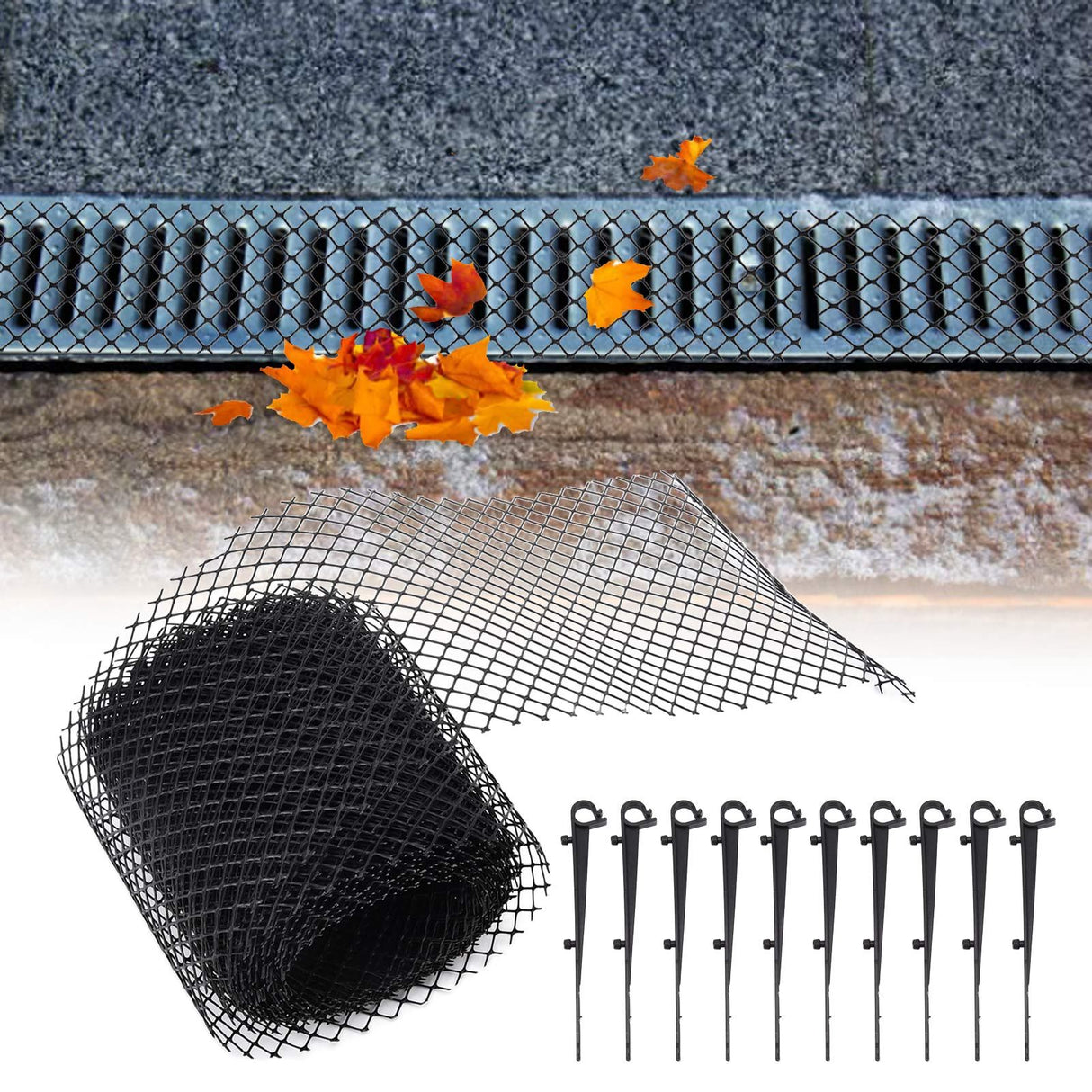 Reusable Plastic Drain Gutter Guard Mesh Protector Outdoor Anti Clogging Leaf Debris Protective Net 600x15cm