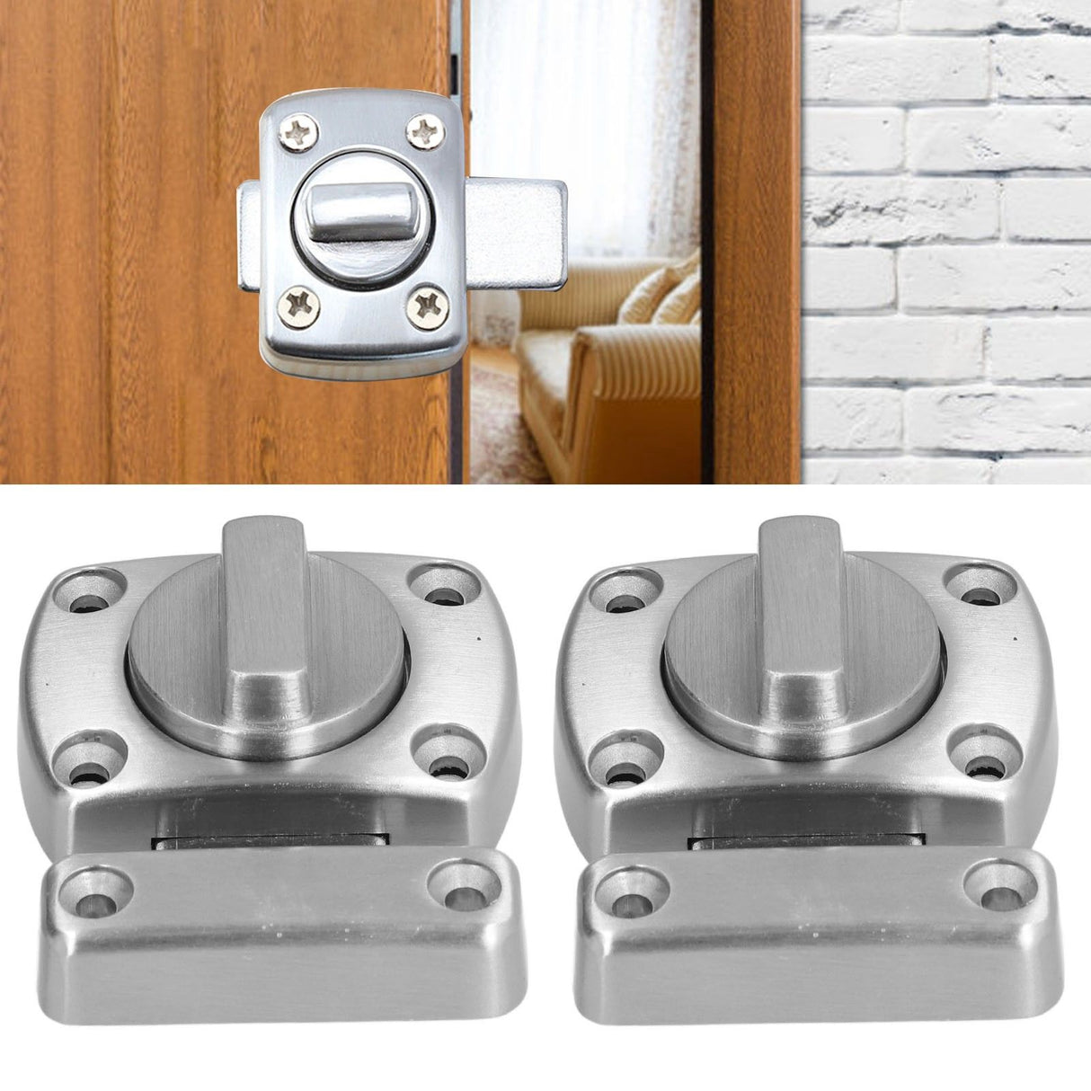 2pcs Door Lock Thickened High Hardness Zinc Alloy Anti Locking Door Buckle for Doors Secruity