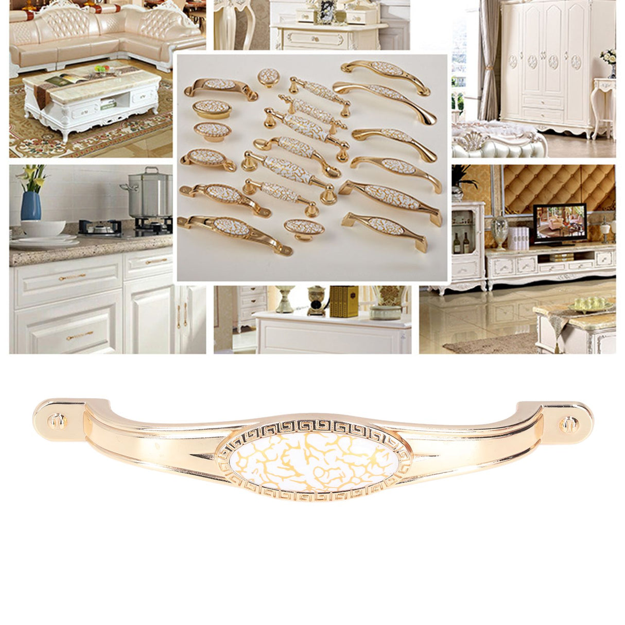 Nordic Golden Furniture Handle Light Luxury Drawer Wardrobe Cabinet Door Furniture Pulls Furniture Hardware1802C-60-128