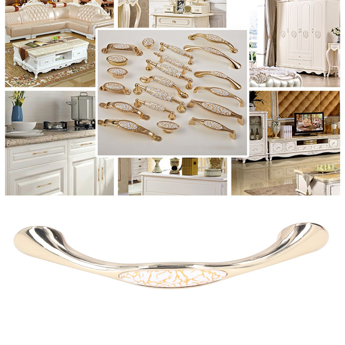 Nordic Golden Furniture Handle Light Luxury Drawer Wardrobe Cabinet Door Furniture Pulls Furniture Hardware1806C-60-128