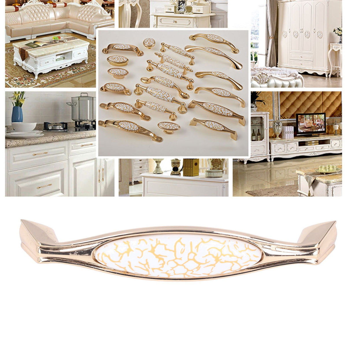 Nordic Golden Furniture Handle Light Luxury Drawer Wardrobe Cabinet Door Furniture Pulls Furniture Hardware1830C-60-128