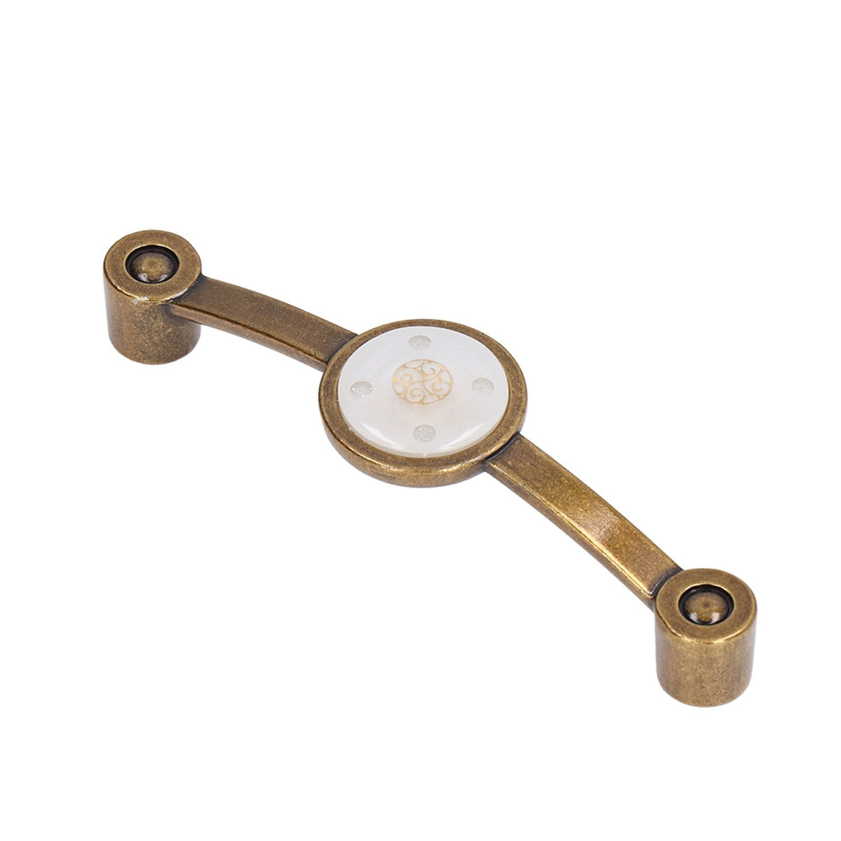 2 Pcs Zinc Alloy Antique Copper Handle European Modern Pastoral Color Acrylic Handle for Cabinet DrawerWhite