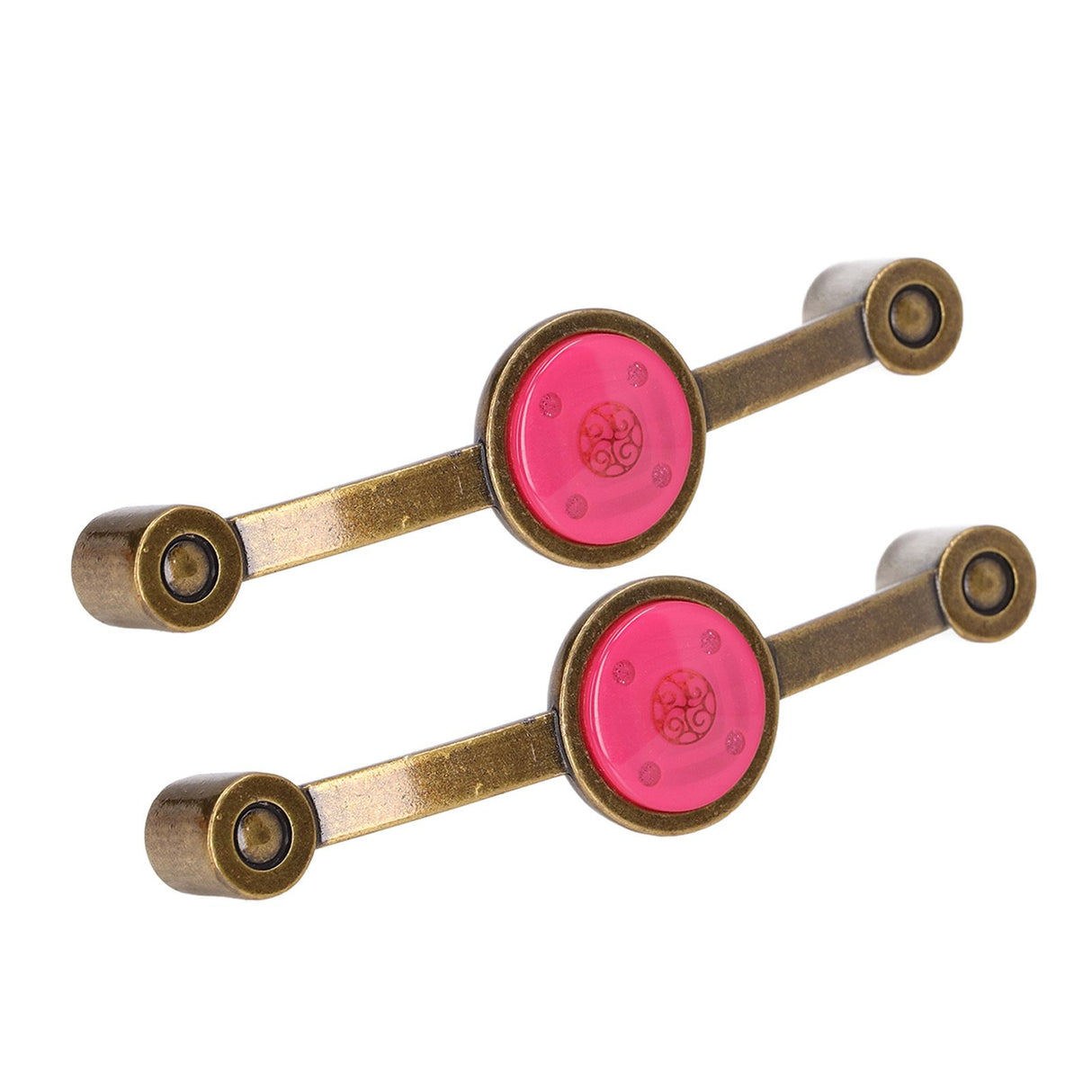 2 Pcs Zinc Alloy Antique Copper Handle European Modern Pastoral Color Acrylic Handle for Cabinet DrawerPink