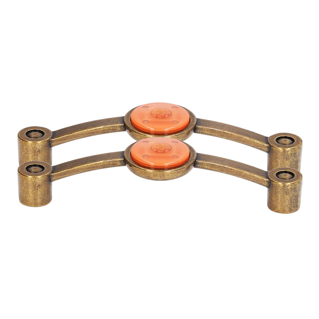 2 Pcs Zinc Alloy Antique Copper Handle European Modern Pastoral Color Acrylic Handle for Cabinet DrawerOrange