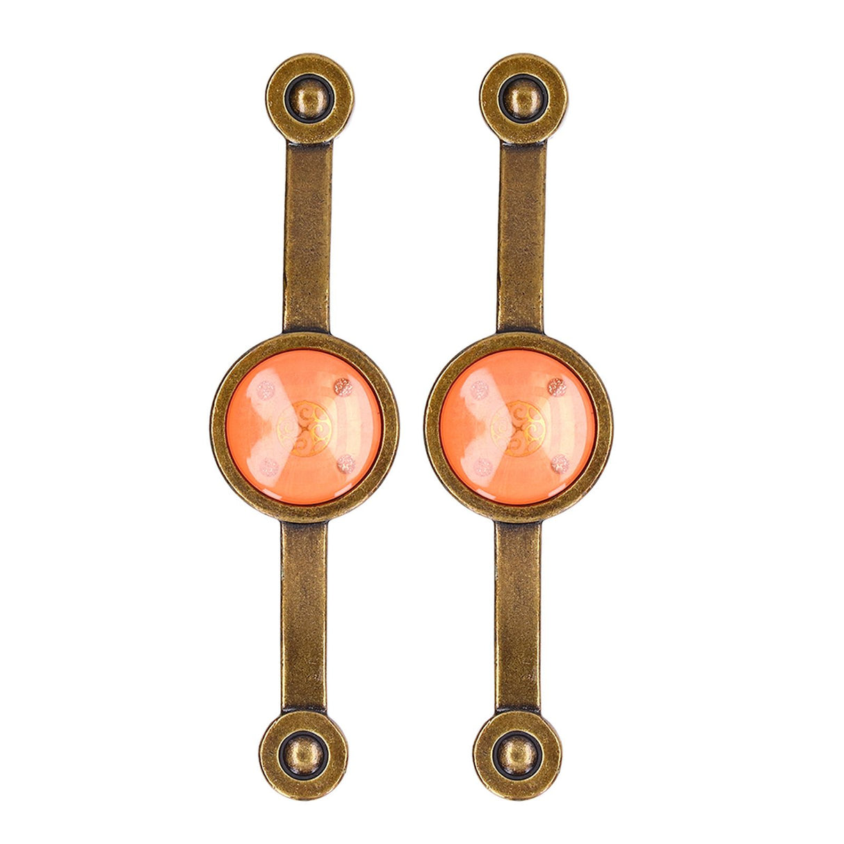 2 Pcs Zinc Alloy Antique Copper Handle European Modern Pastoral Color Acrylic Handle for Cabinet DrawerOrange