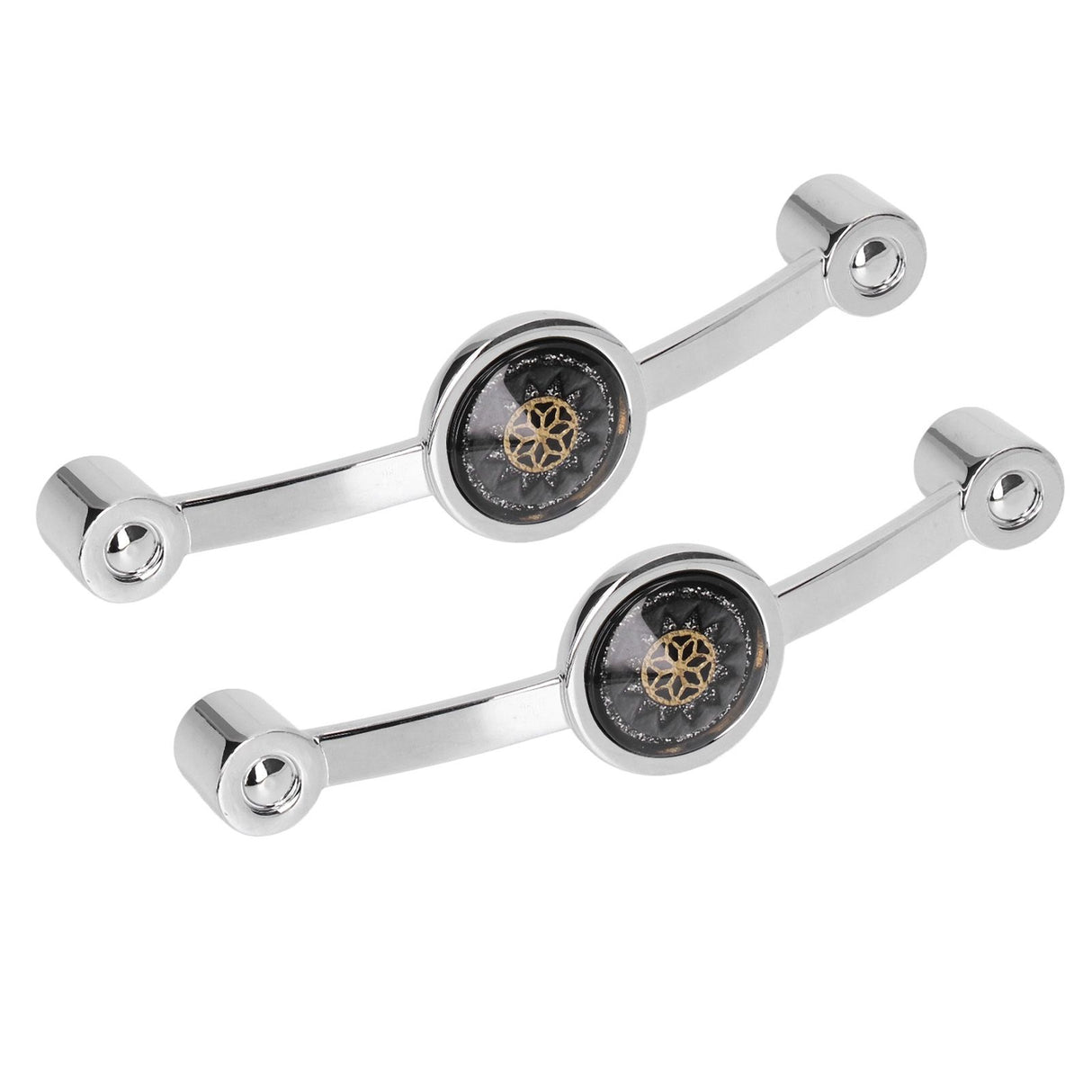 2PCS Door Handle Zinc Alloy Modern Wardrobe Cabinet Drawer Pull Handle for Home FurnitureBlack