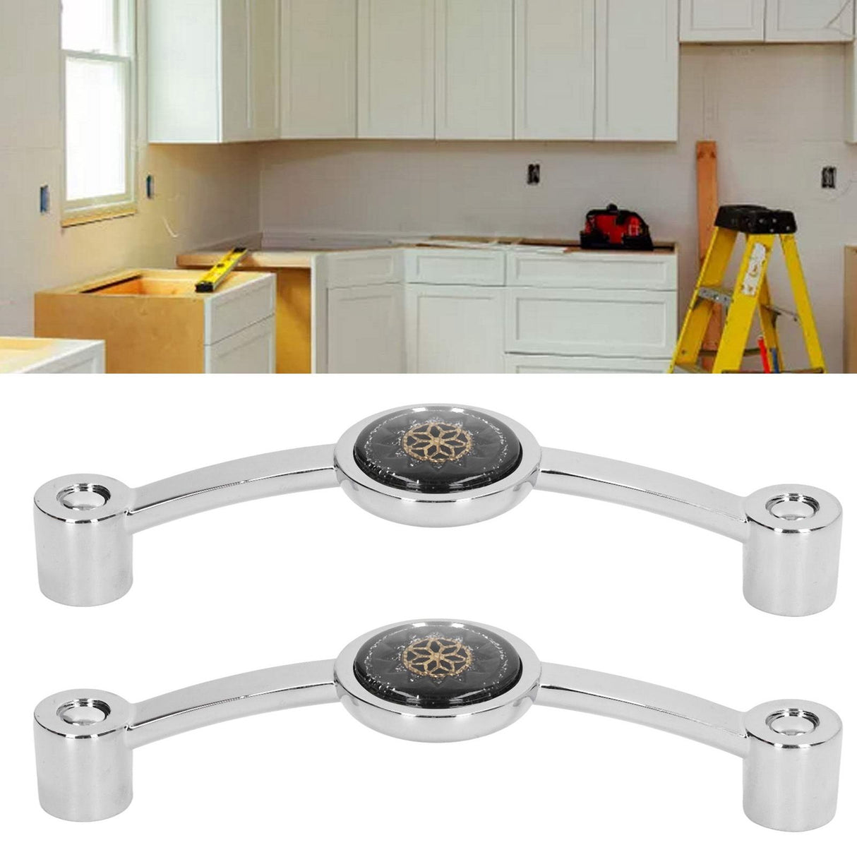 2PCS Door Handle Zinc Alloy Modern Wardrobe Cabinet Drawer Pull Handle for Home FurnitureBlack