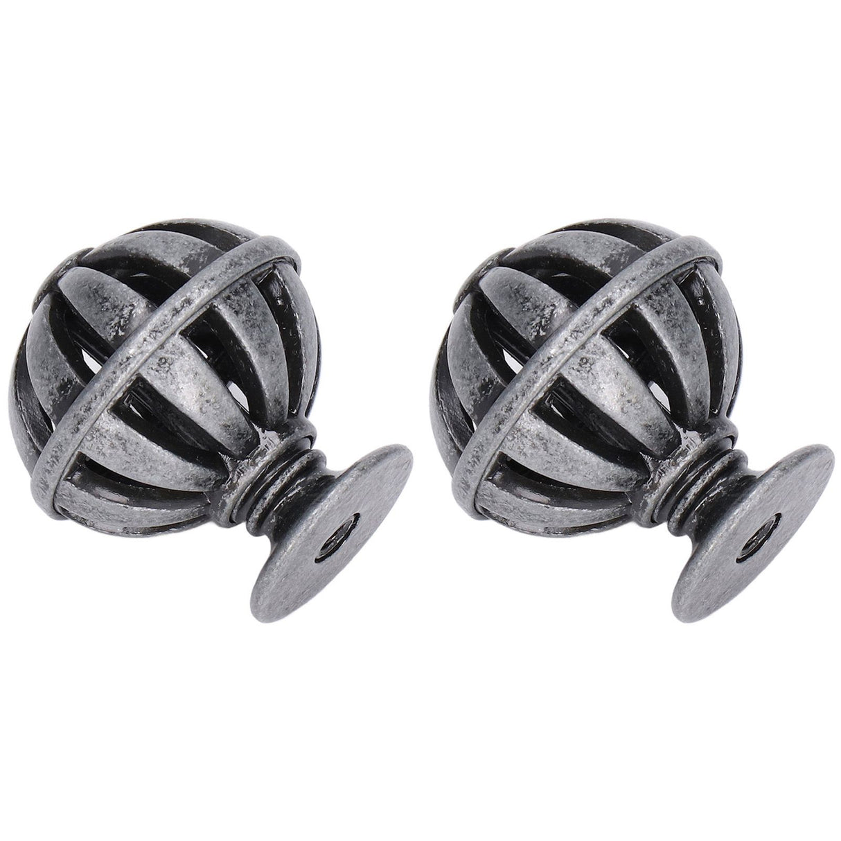 2Set Cabinet Knob Birdcage Hollow Closet Drawer Knob Zinc Alloy Wardrobe Knob for Home Decoration366 Birdcag Antique Silver