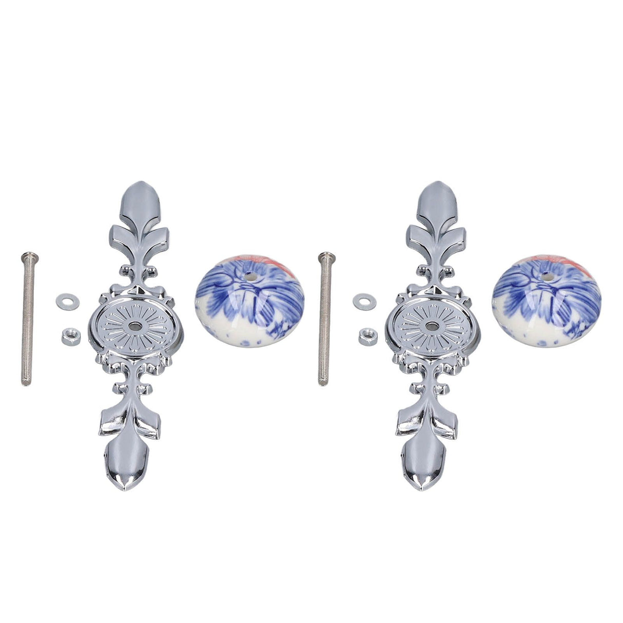 2pcs/set Ceramic Cabinet Handle Modern Simple Style Hand Painted Ceramic Cabinet Knobs1060D Plantain Blue and White Porcelain