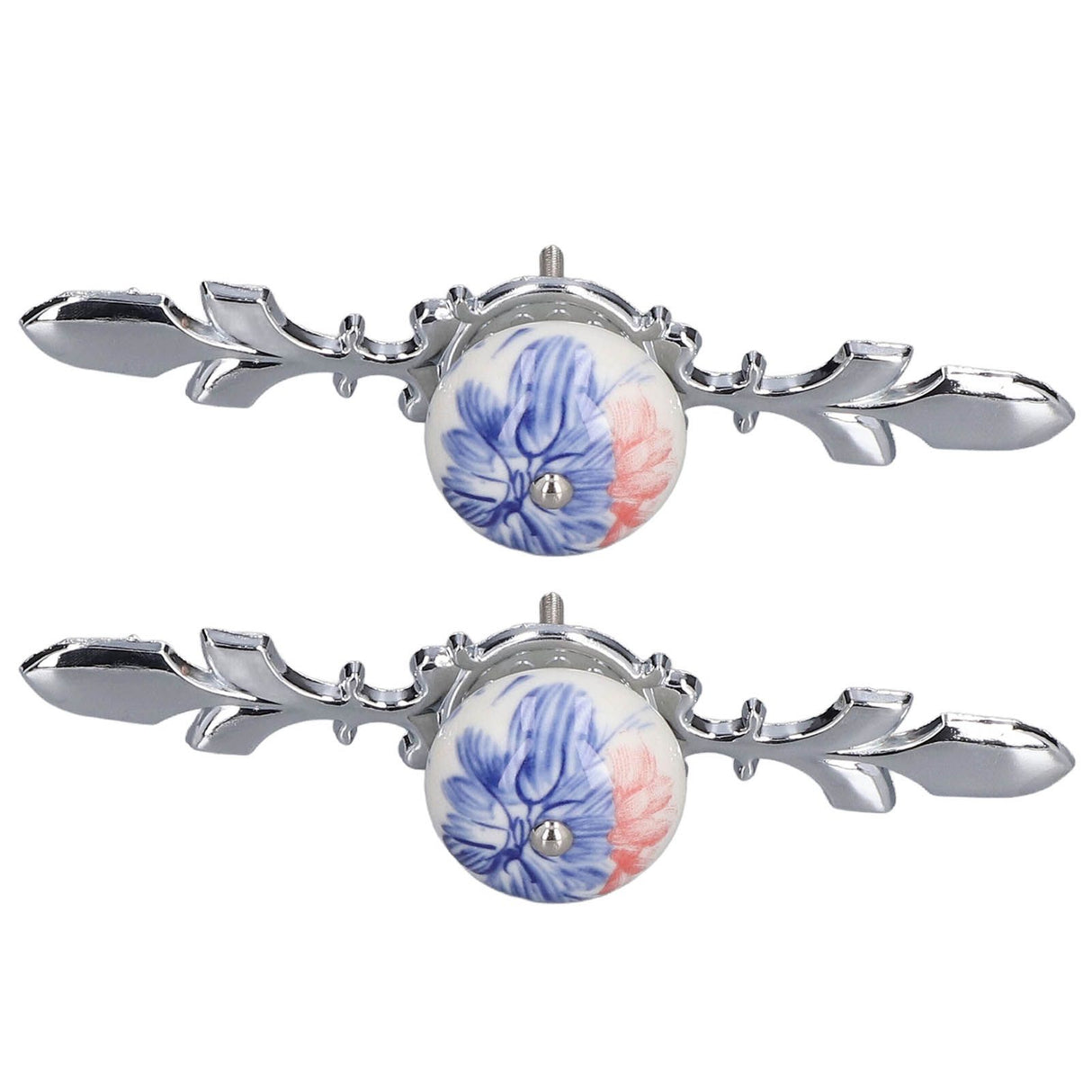 2pcs/set Ceramic Cabinet Handle Modern Simple Style Hand Painted Ceramic Cabinet Knobs1060D Plantain Blue and White Porcelain