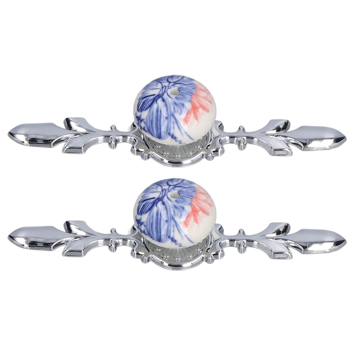 2pcs/set Ceramic Cabinet Handle Modern Simple Style Hand Painted Ceramic Cabinet Knobs1060D Plantain Blue and White Porcelain