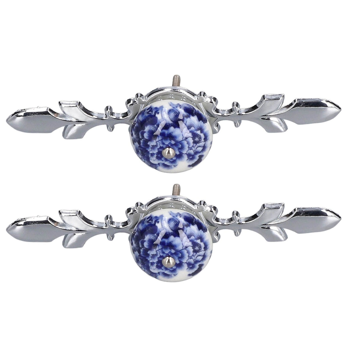 2pcs/set Ceramic Cabinet Handle Modern Simple Style Hand Painted Ceramic Cabinet Knobs1060D Peony Blue and White Porcelain