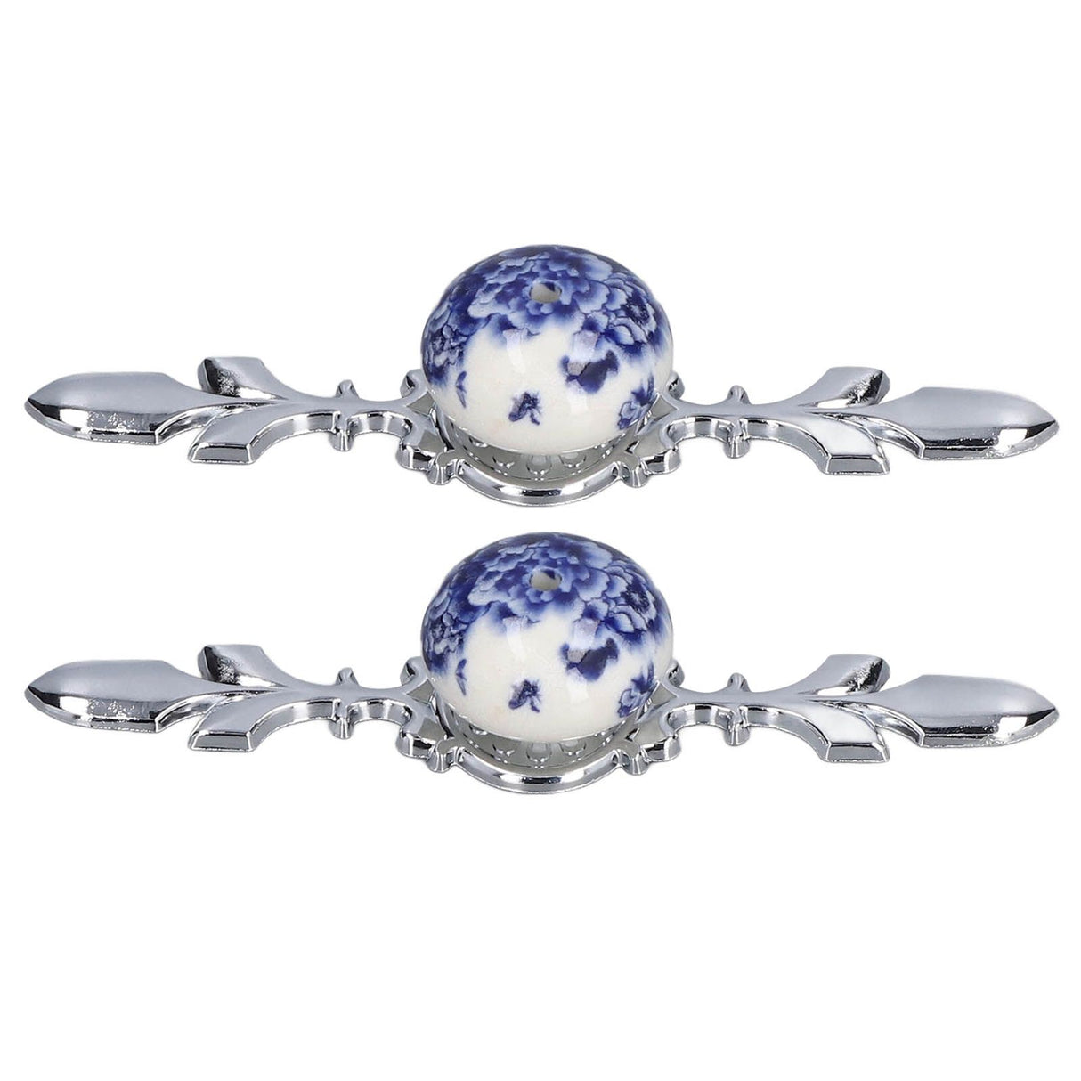 2pcs/set Ceramic Cabinet Handle Modern Simple Style Hand Painted Ceramic Cabinet Knobs1060D Peony Blue and White Porcelain