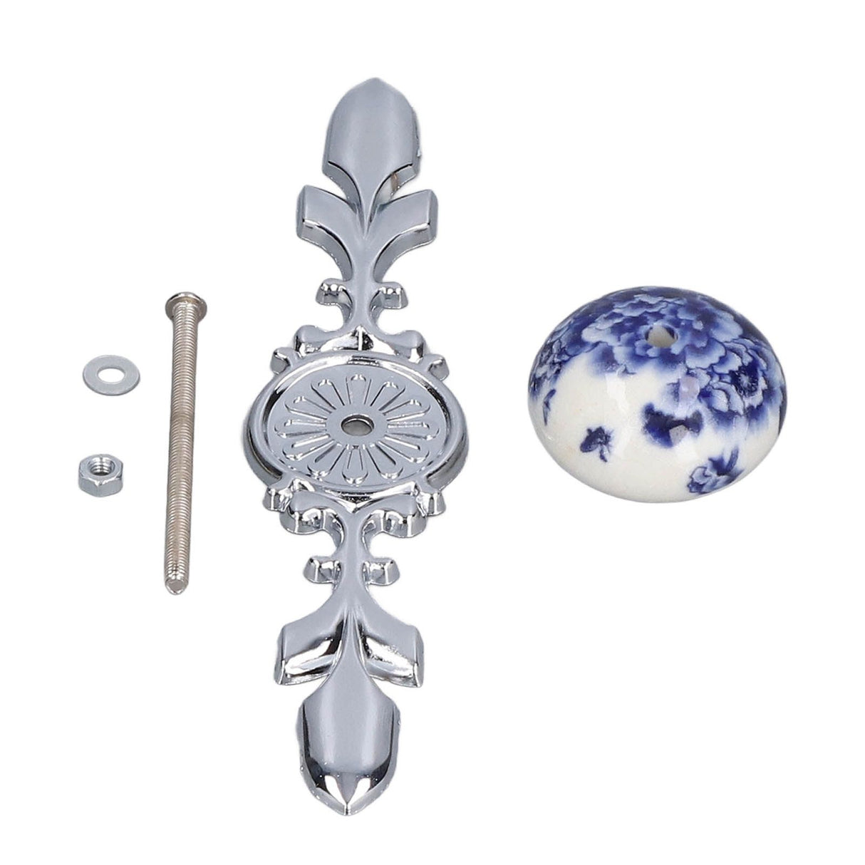 2pcs/set Ceramic Cabinet Handle Modern Simple Style Hand Painted Ceramic Cabinet Knobs1060D Peony Blue and White Porcelain
