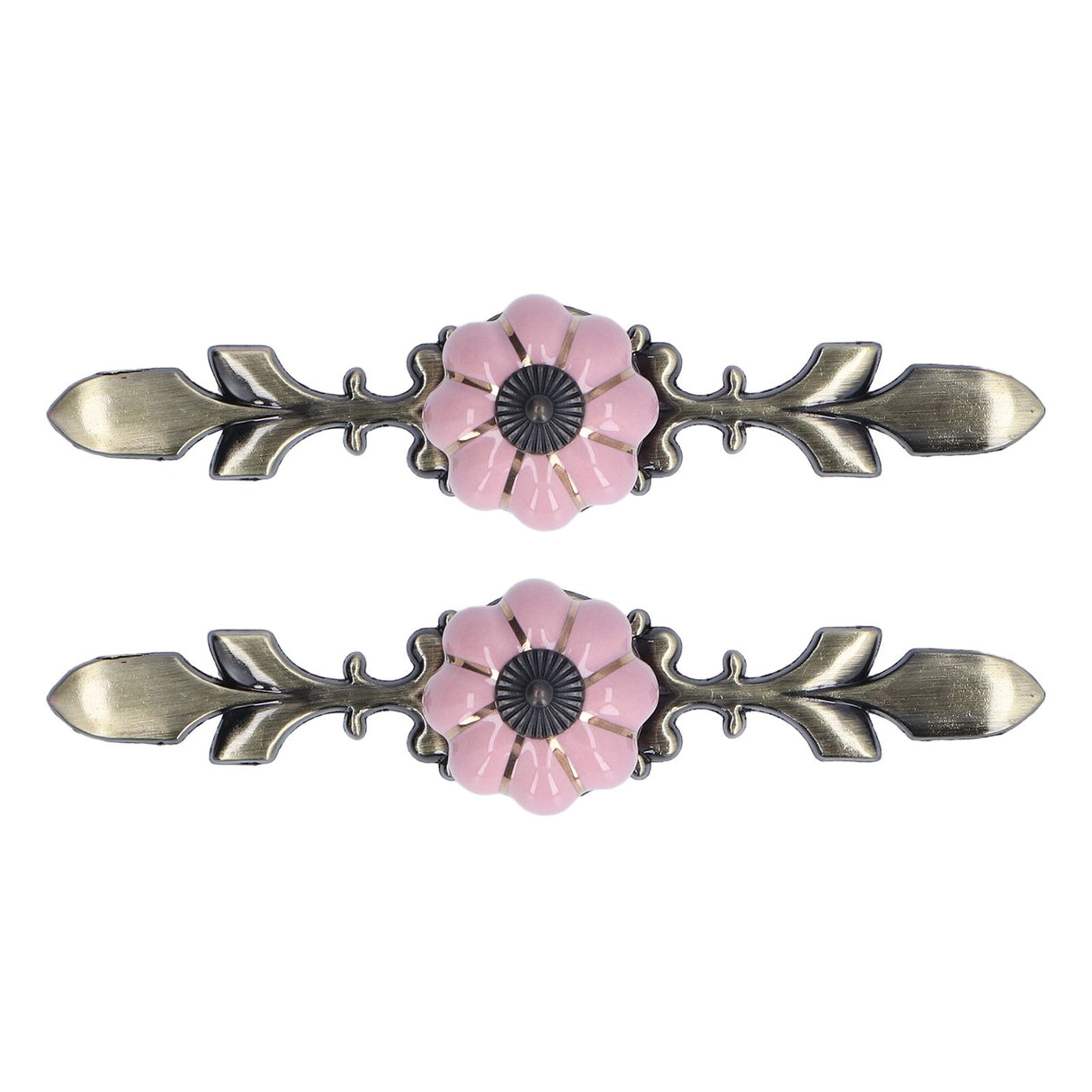 2pcs/set Hand Painted Pumpkin Drawer Knobs Chinese Pastoral Style Ceramic Cabinet HandlePink